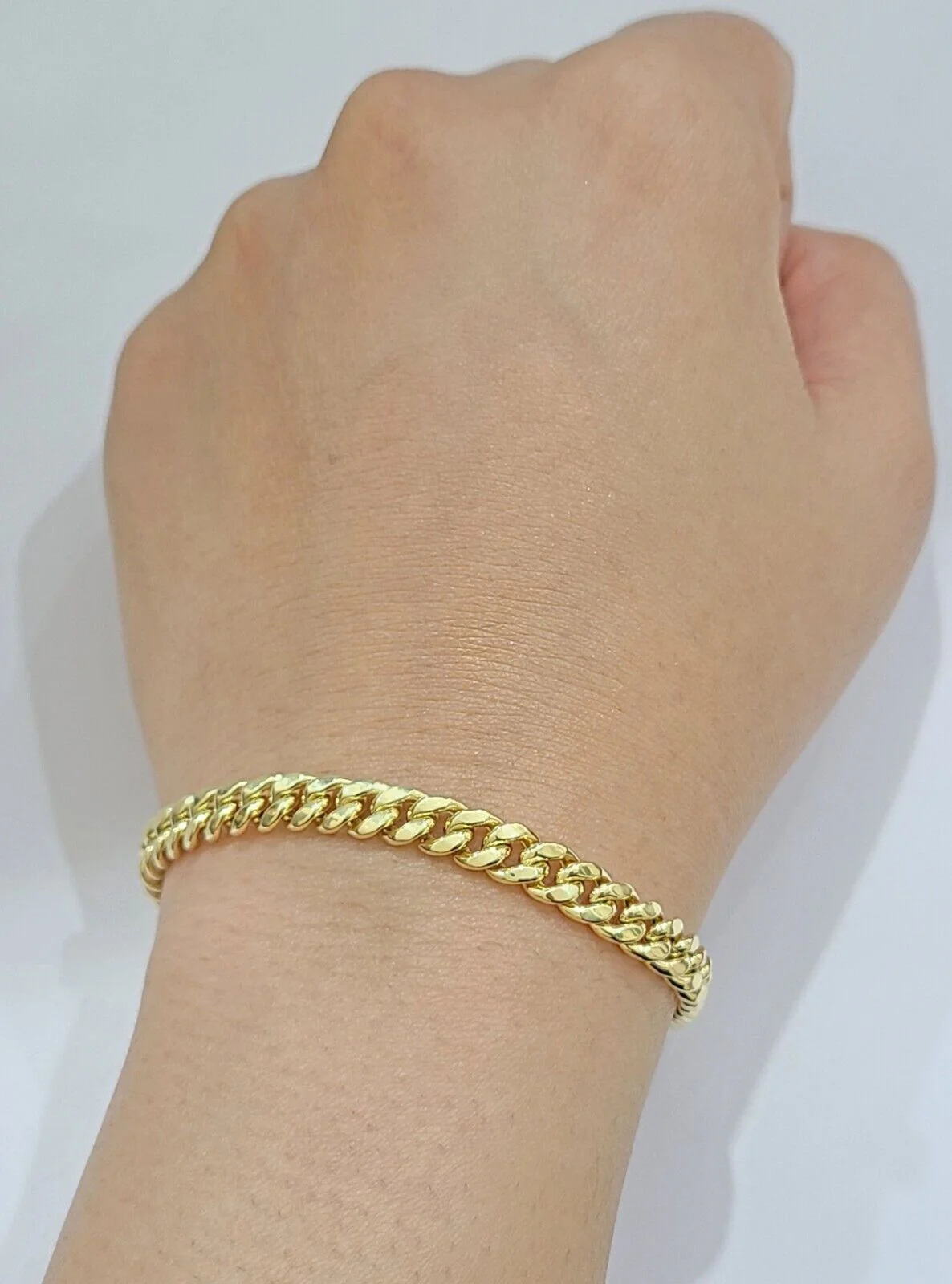 10k Yellow Gold Miami Cuban Link Bracelet 7" inch 6mm Real 10kt Kids and Ladies - Image 7