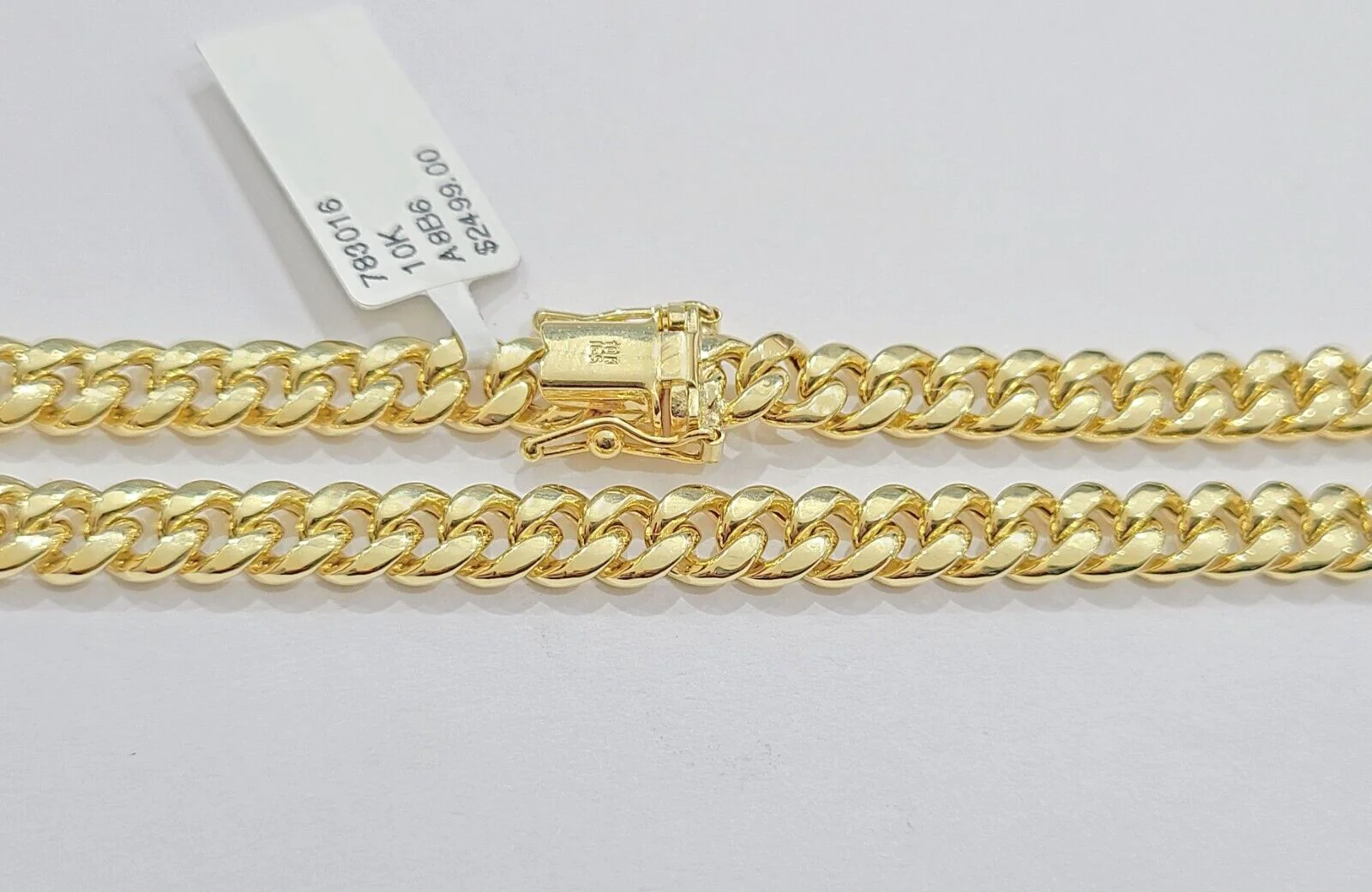 10k Yellow Gold Miami Cuban Link Bracelet 7" inch 7mm Real 10kt Kids and Ladies - Image 4