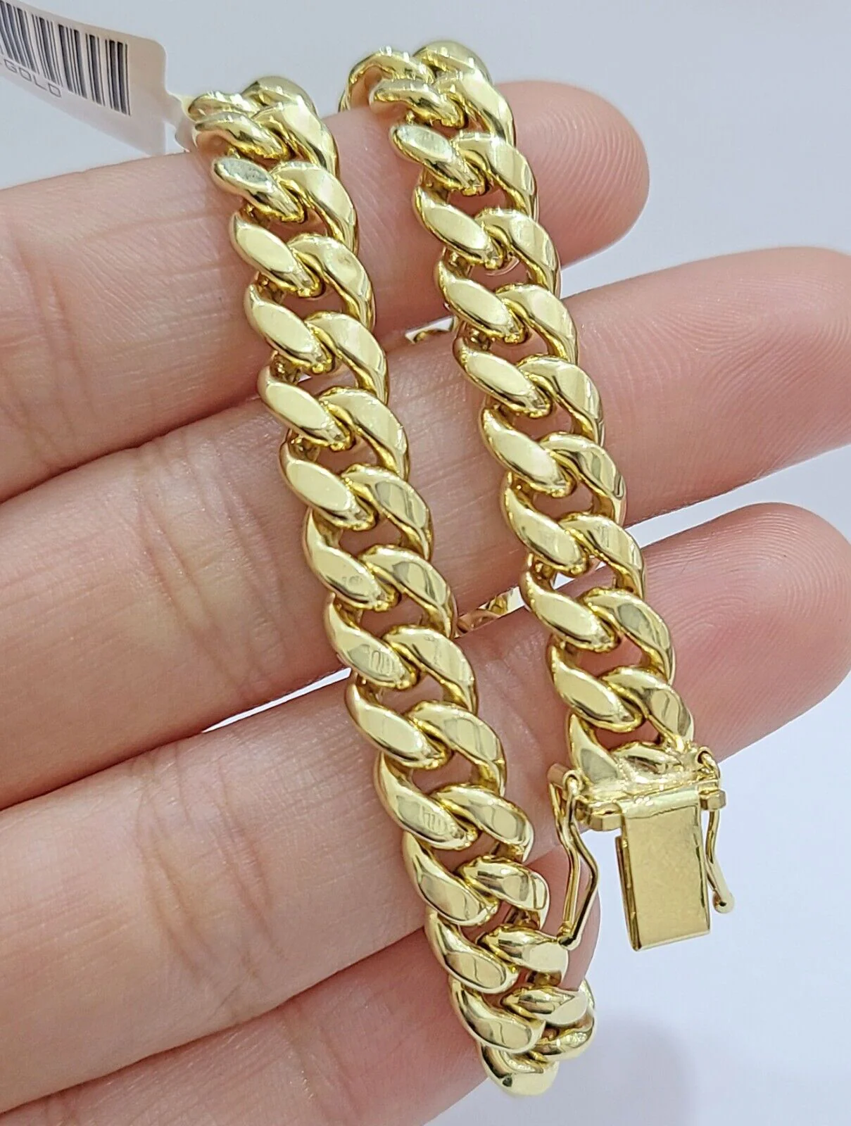 10k Yellow Gold Miami Cuban Link Bracelet 7" inch 8mm Real 10kt Kids and Ladies - Image 2