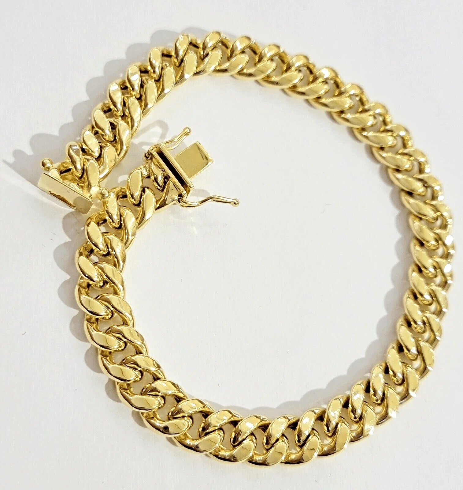 10k Yellow Gold Miami Cuban Link Bracelet 8.5" inch 9mm Real 10kt Box Lock - Image 6