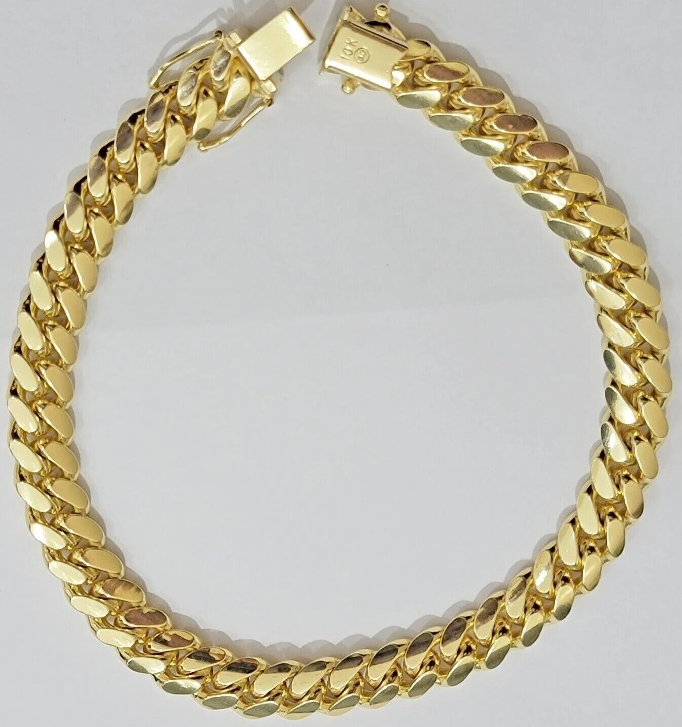 10k Yellow Gold Miami Cuban Link Bracelet 8.5mm 9" Inch Box Clasp, REAL SOLID - Image 2