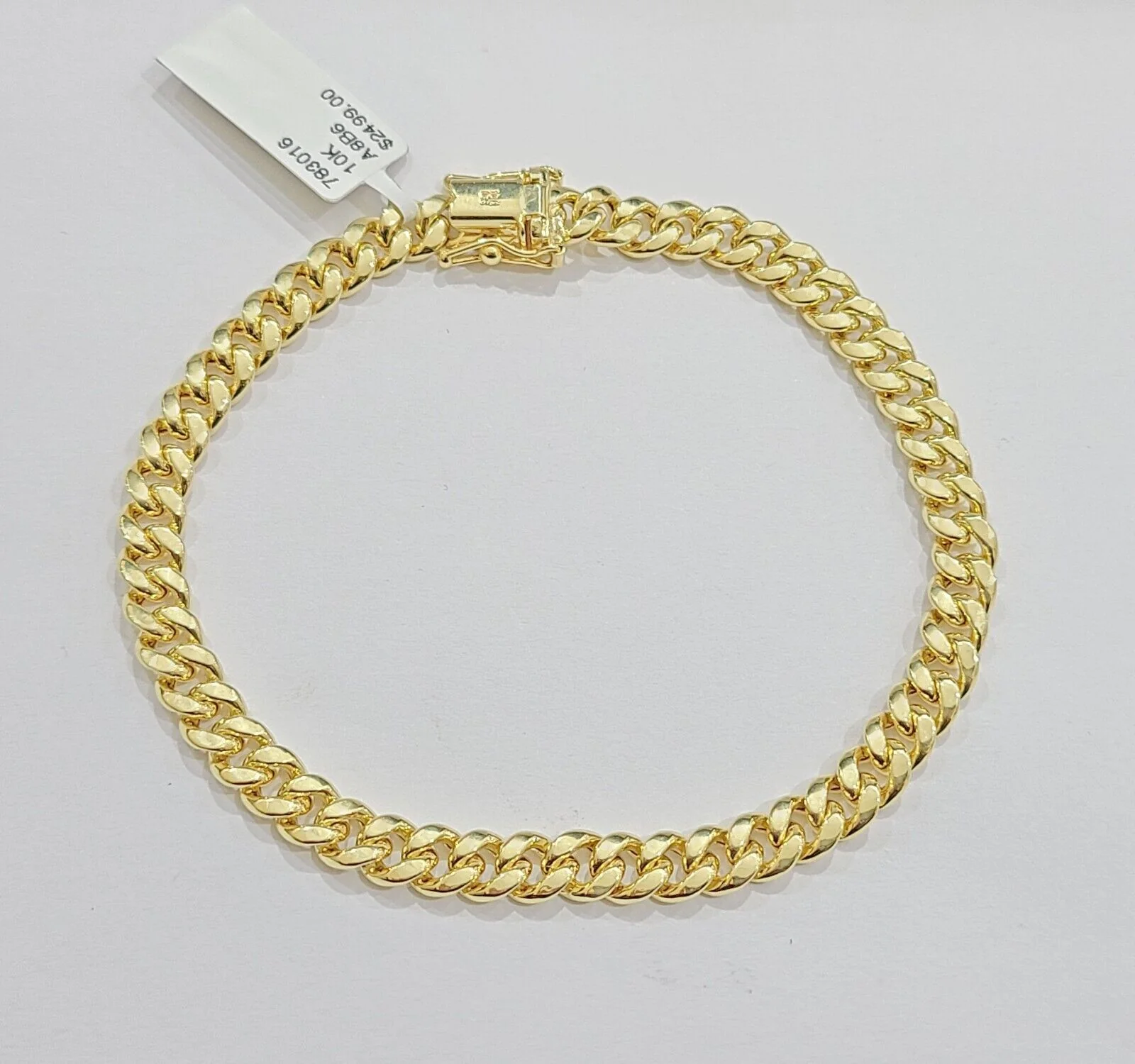 10k Yellow Gold Miami Cuban Link Bracelet 8" inch 6mm Real 10kt Box Lock Men