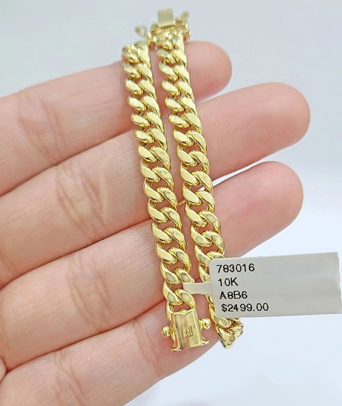 10k Yellow Gold Miami Cuban Link Bracelet 8" inch 7mm Real 10kt Box Lock Men - Image 4
