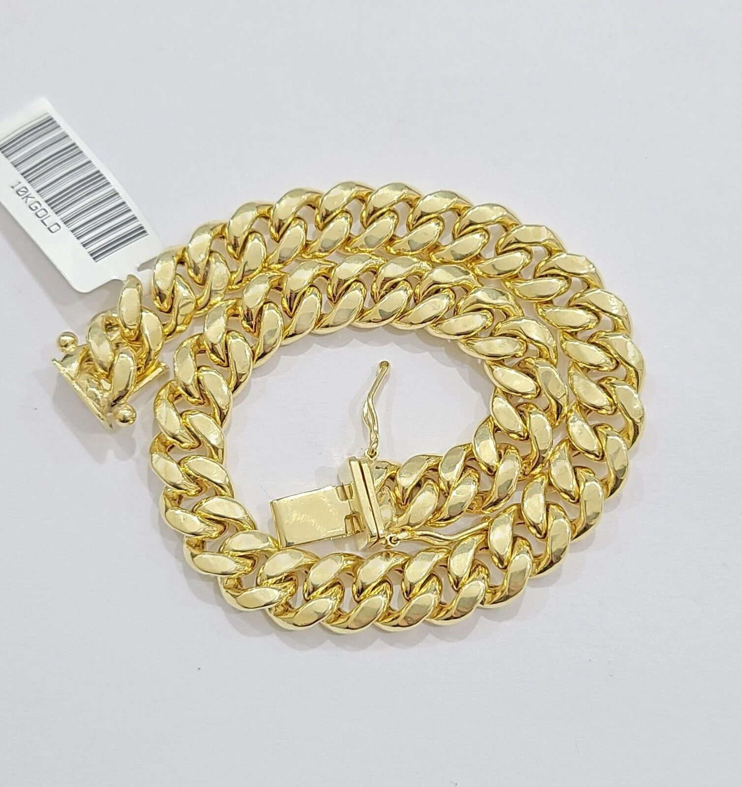 10k Yellow Gold Miami Cuban Link Bracelet 9" inch 8mm Real 10kt Box Lock Men - Image 4