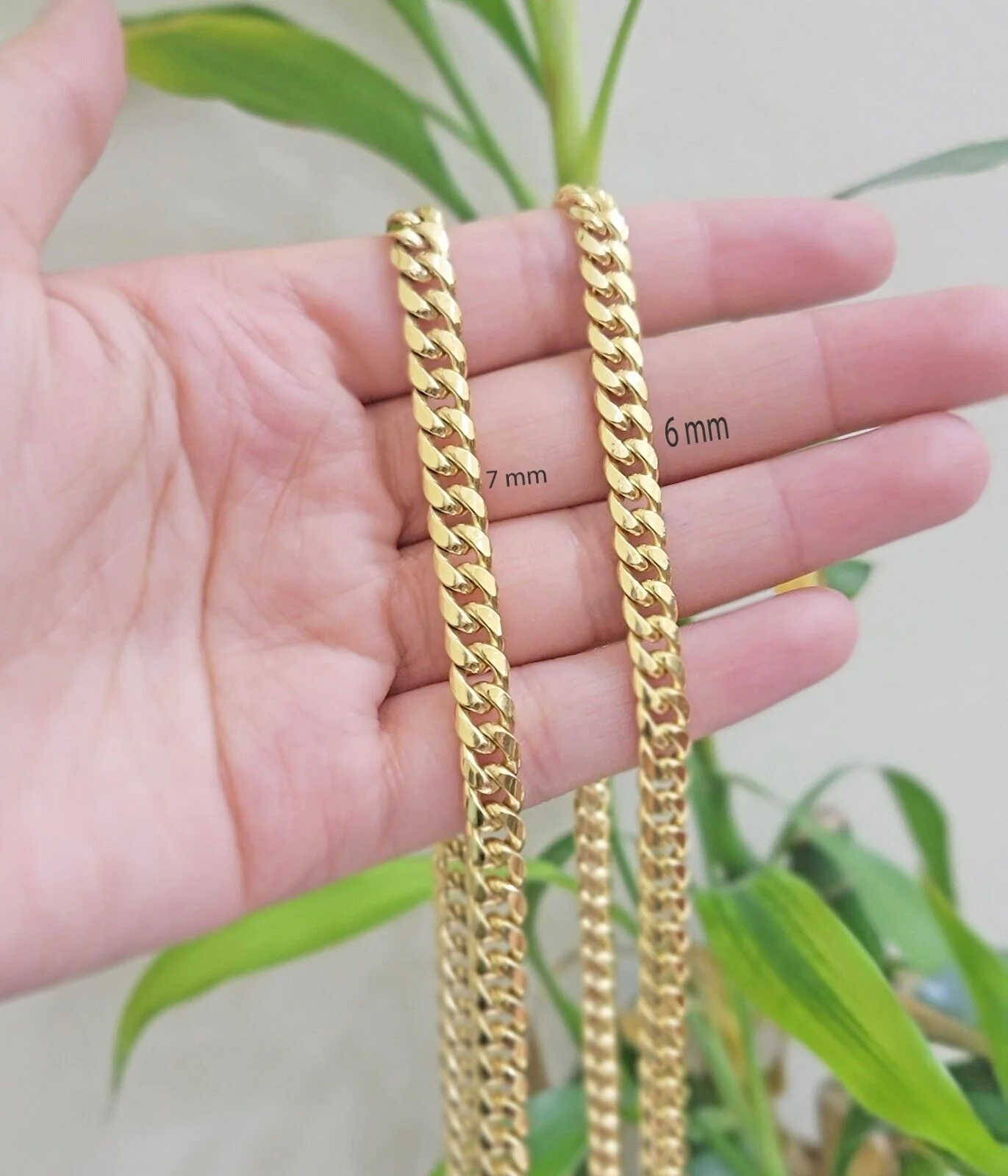 10k Yellow Gold Miami Cuban Link Chain Box Necklace 6mm 7mm 20-24 Inch Real