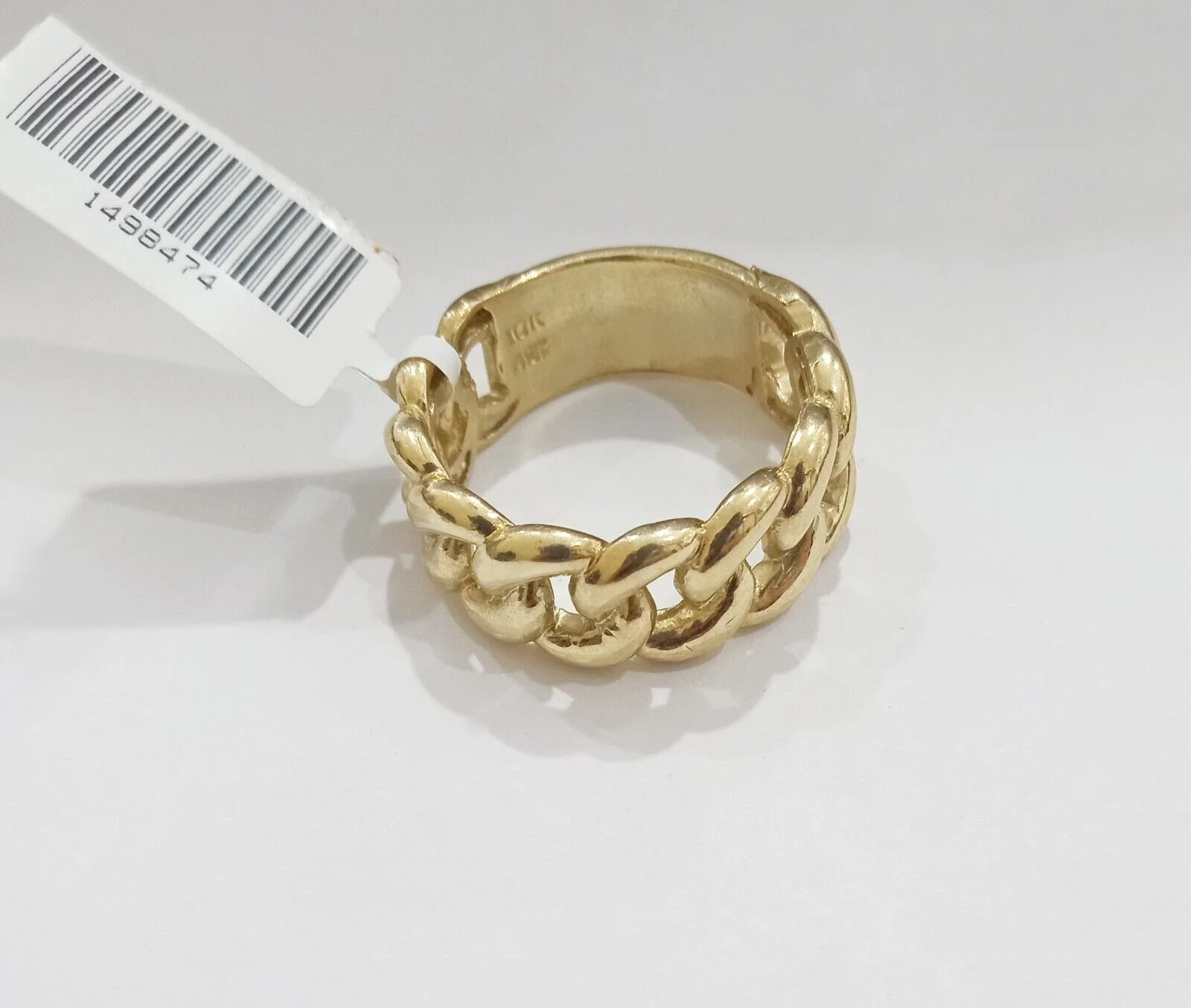 10k Yellow Gold Miami Cuban Link Ring Band Ring Sizes 6,7,8,9,10,11 & 12 - Image 4