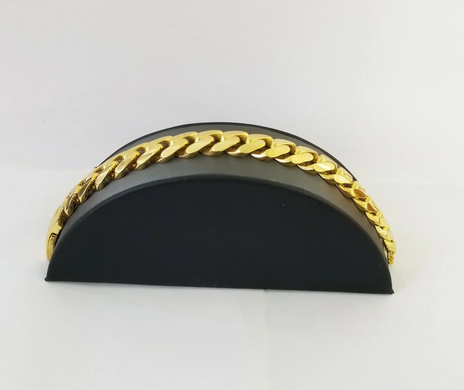 10K Yellow Gold Monaco Bracelet 9 inch 15mm  Cuban link Men's Real 10kt - Image 6