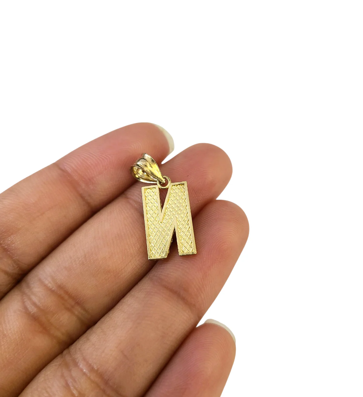 10K Yellow Gold N Initial Charm Pendant Alphabet Real 10kt Men Women - Image 3