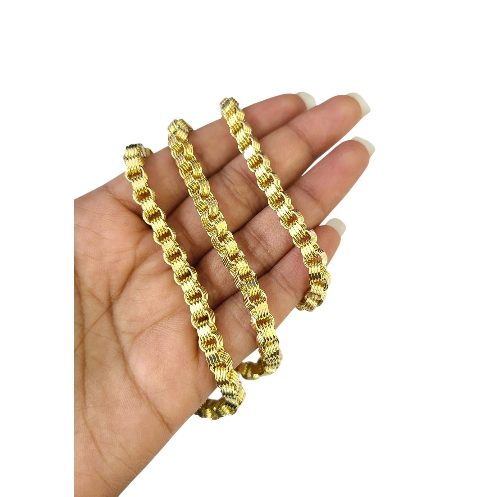 10k Yellow Gold Necklace Box Byzantine Chain 5mm 20"-28" inch REAL 10kt - Image 2