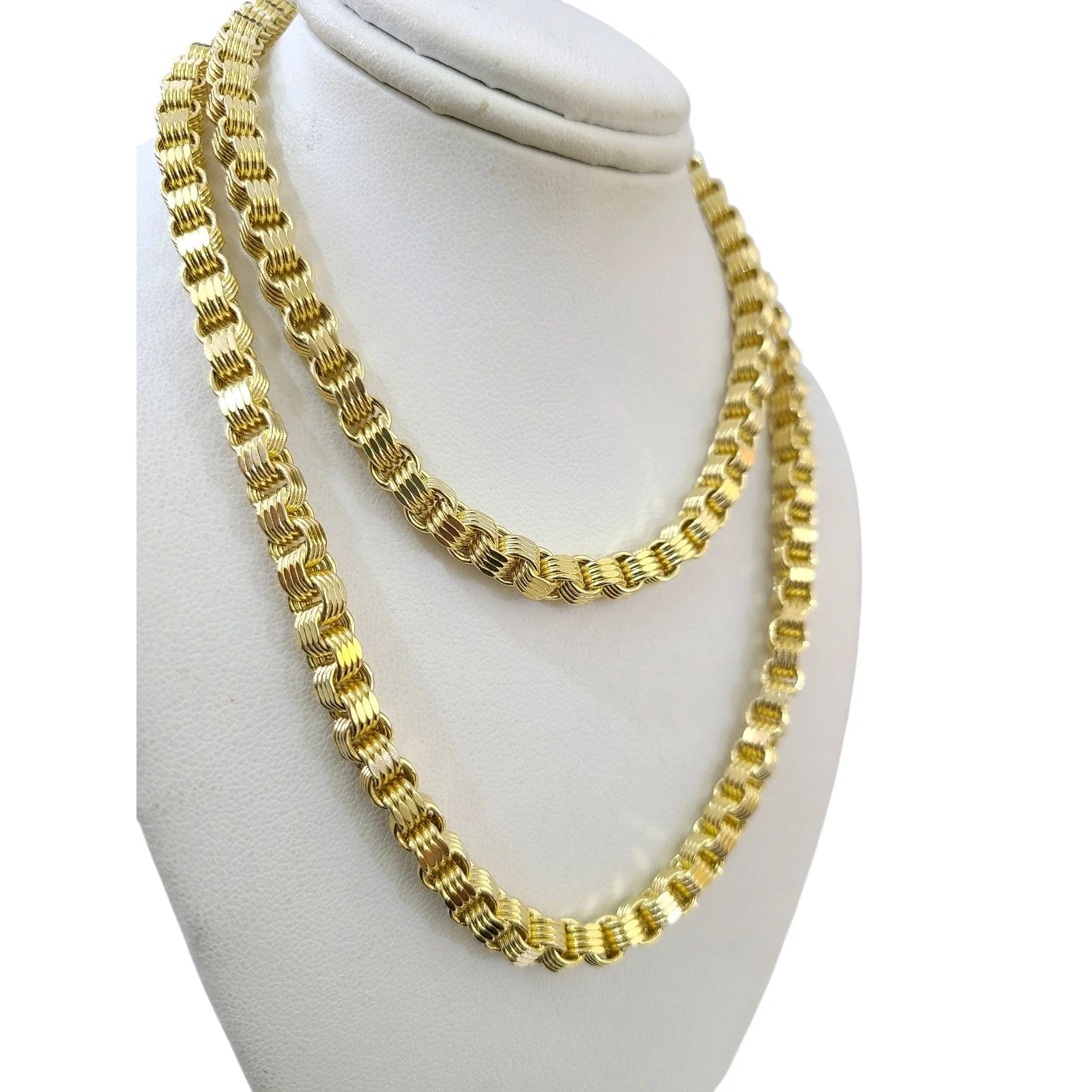 10k Yellow Gold Necklace Box Byzantine Chain 5mm 20"-28" inch REAL 10kt - Image 4