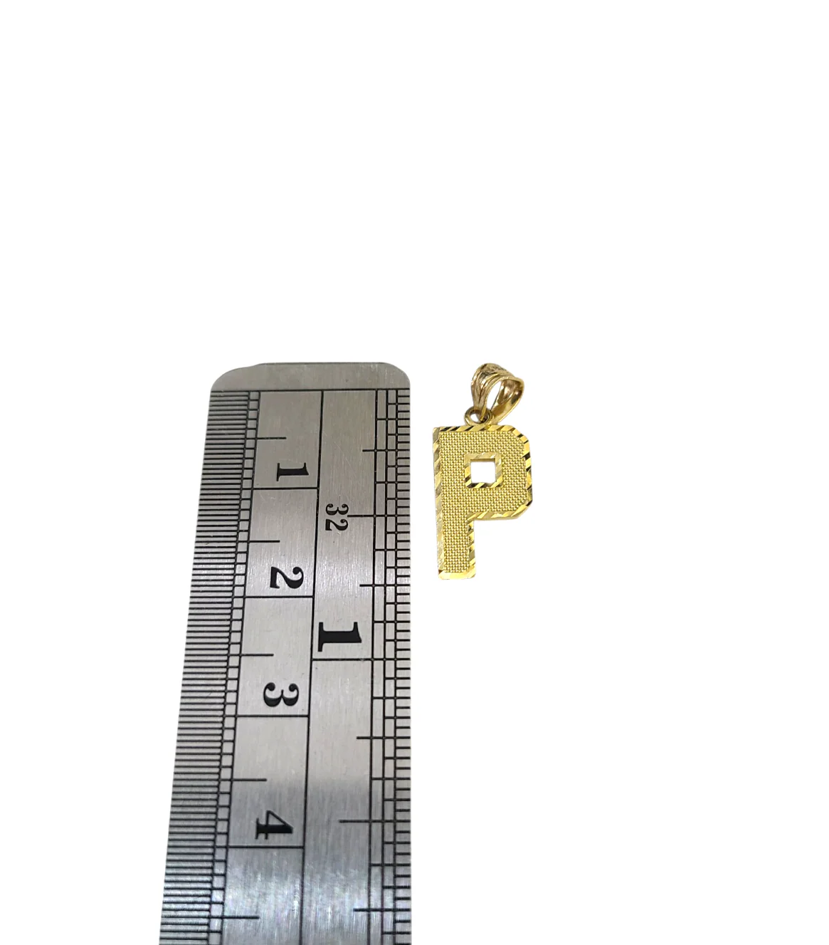 10K Yellow Gold P Initial Charm Pendant Alphabet Real 10kt Men Women - Image 4