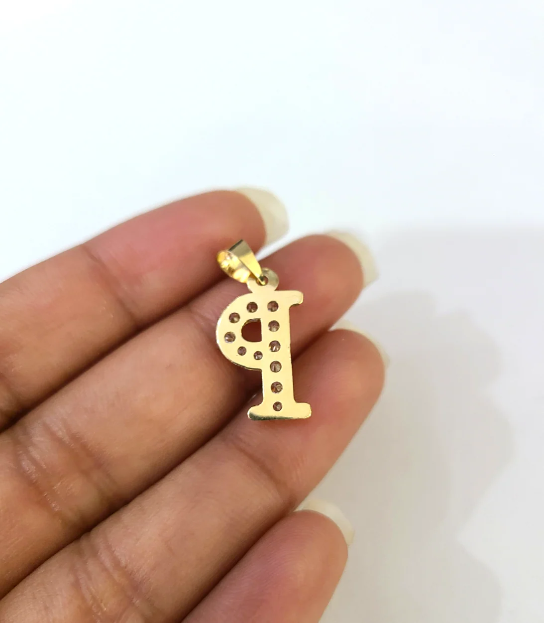 10K Yellow Gold P Initial Charm Pendant Alphabet Real 10kt Men Women - Image 4
