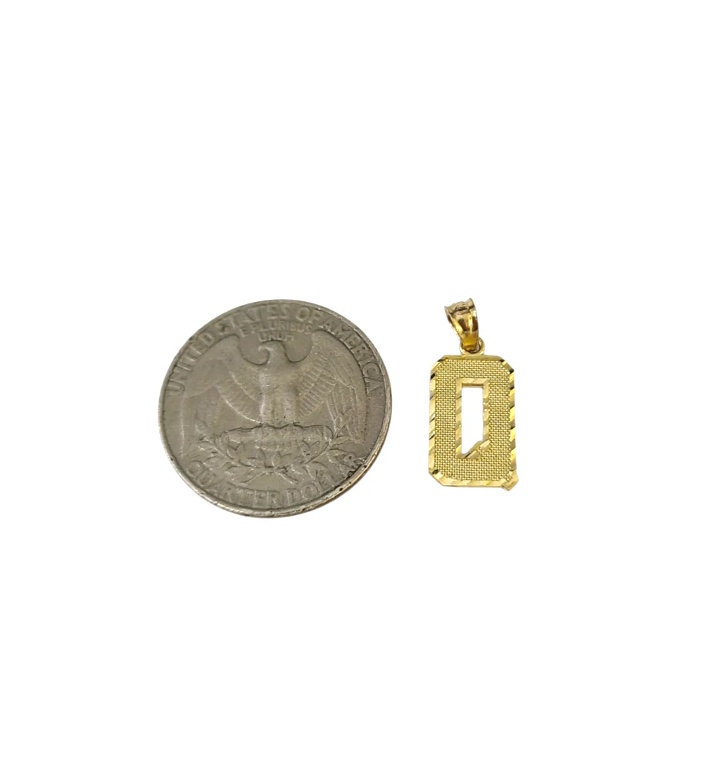 10K Yellow Gold Q Initial Charm Pendant Alphabet Real 10kt Men Women - Image 2