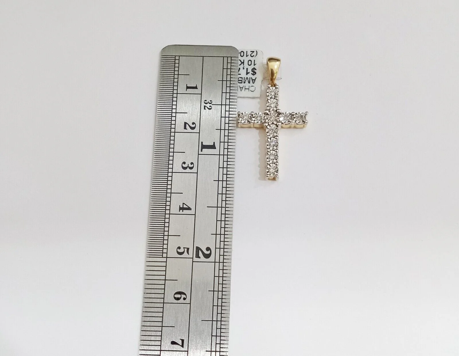 10k Yellow Gold Real Diamond Cross Charm Pendant Men Women - Image 5