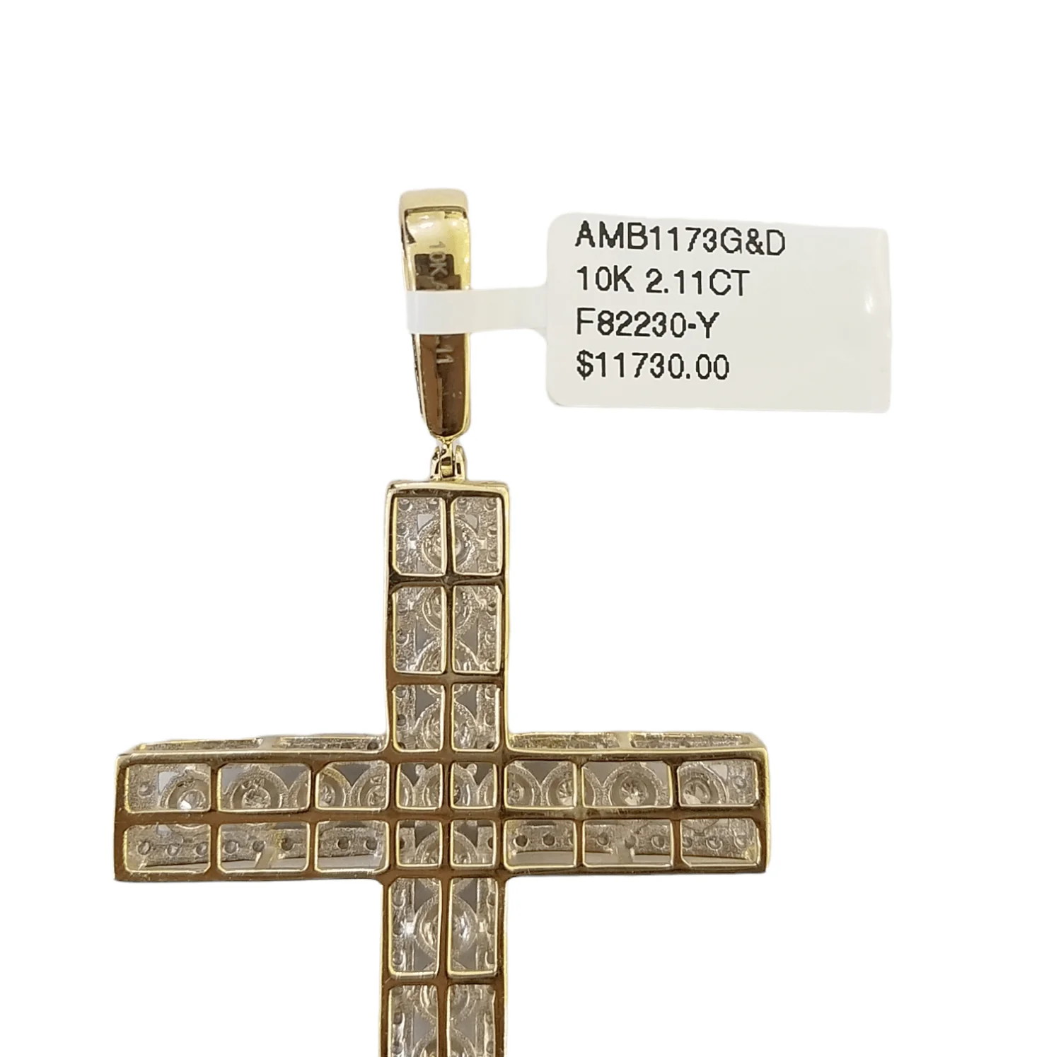 10K Yellow Gold Real Diamond Cross Pendent Religious Jesus Charm - Image 6