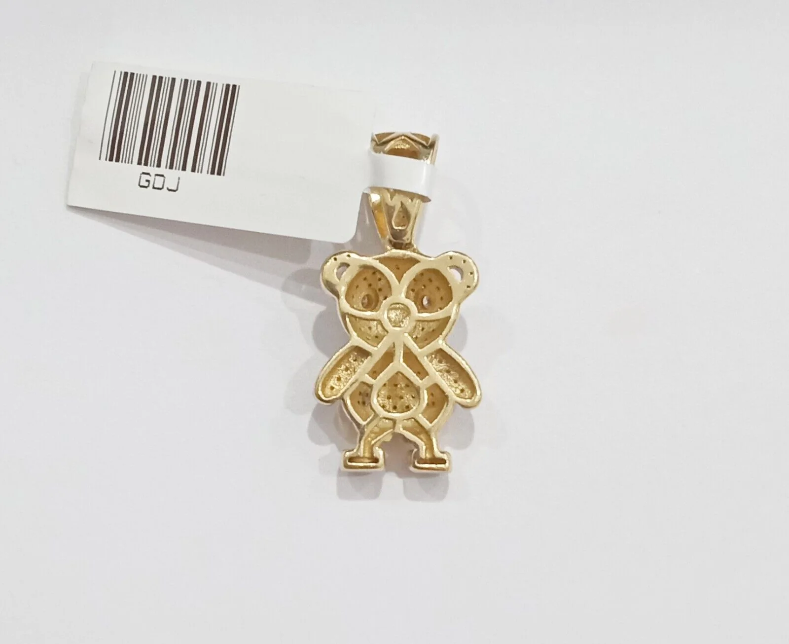 10k Yellow Gold Real Diamond Teddy Bear Charm Pendant - Image 7