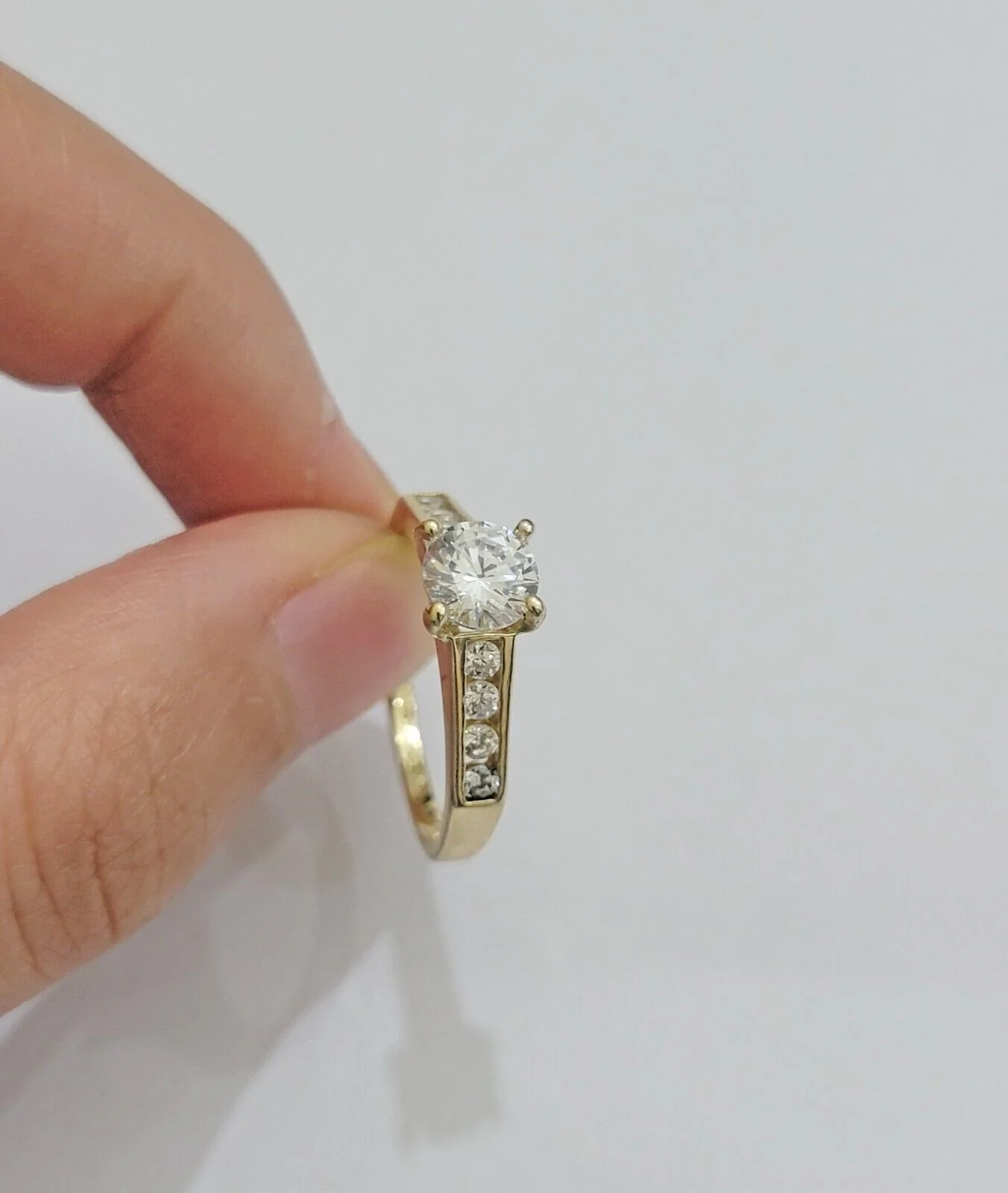 10k Yellow Gold Ring Ladies Engagement Wedding Band All Sizes Real 10kt Women - Image 2