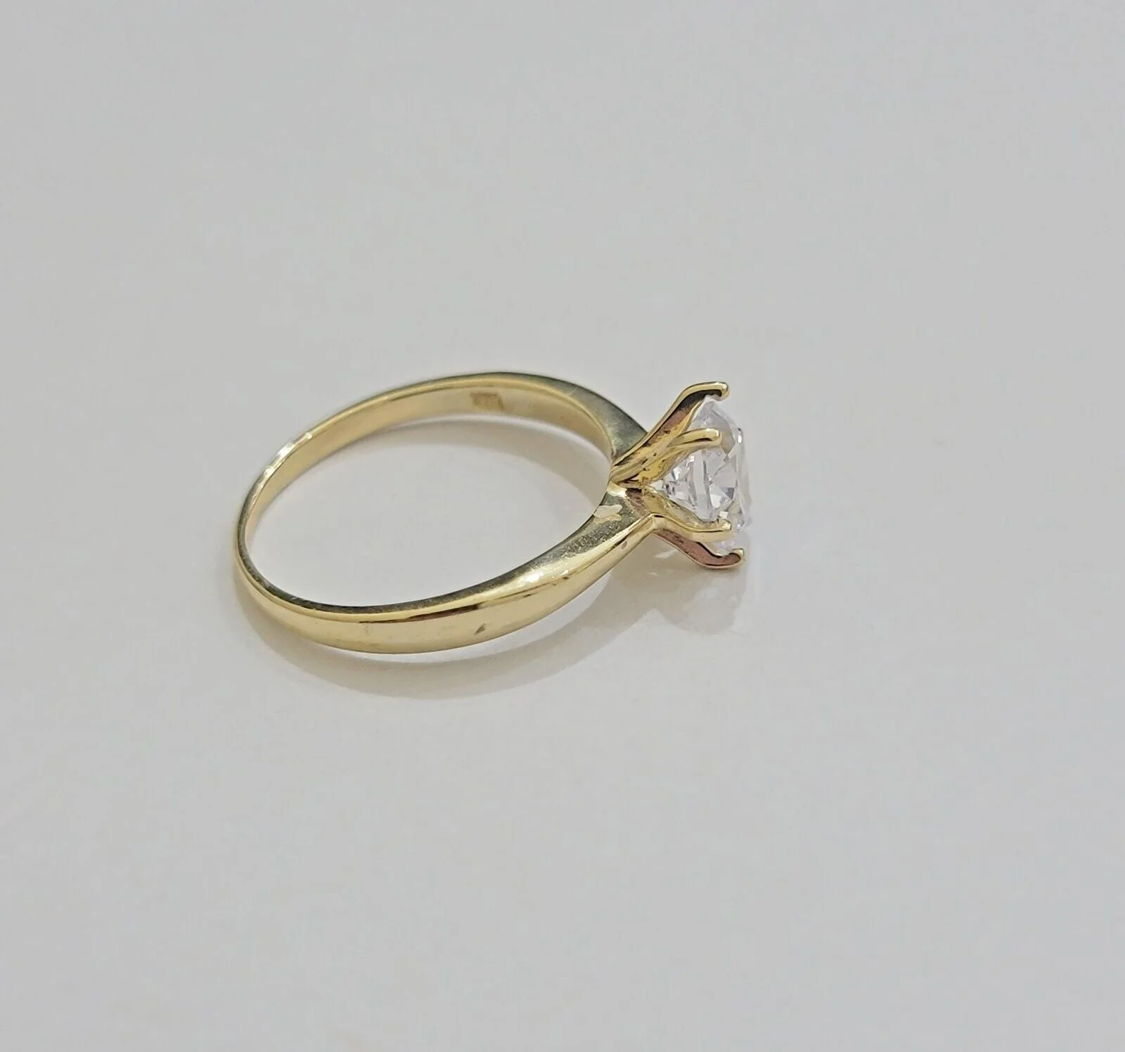 10k Yellow Gold Ring Ladies Solitaire Engagement Wedding Band REAL Ring Sizes 6,7,8,9,10,11 & 12 - Image 4