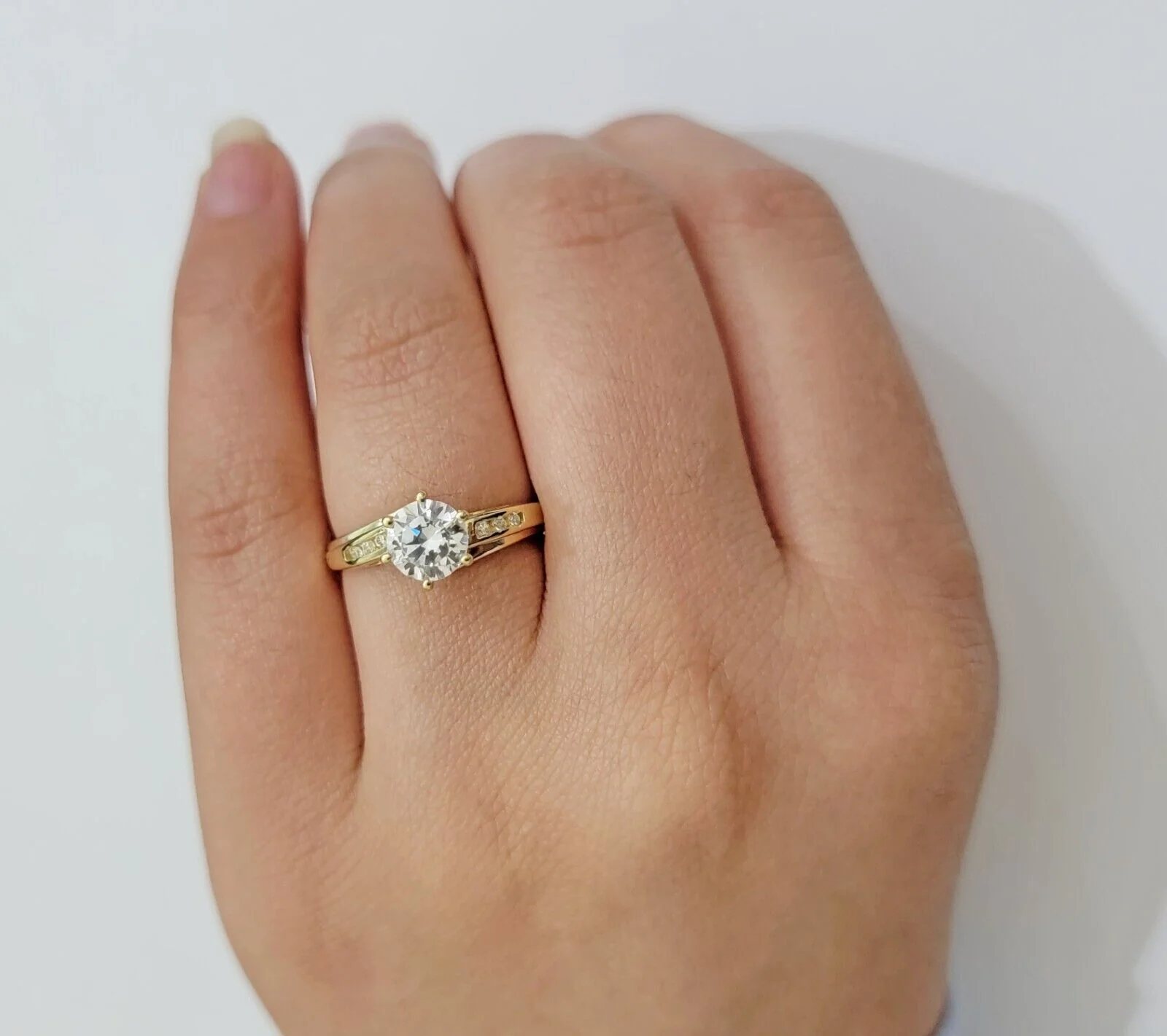 10k Yellow Gold Ring Ladies Wedding Band Real 10kt  Solitaire Engagement Women  Ring Sizes 6,7,8,9,10,11 & 12