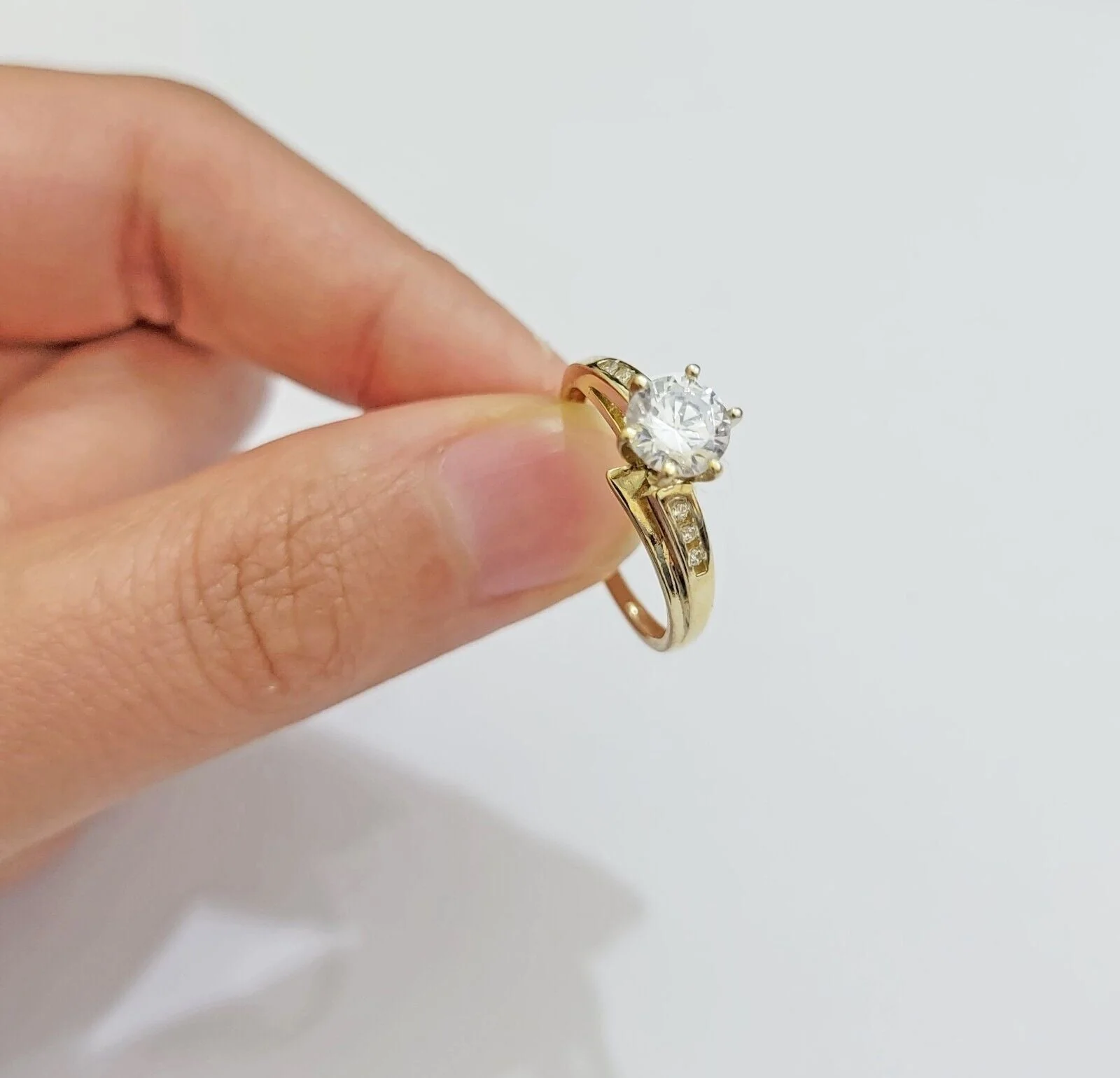 10k Yellow Gold Ring Ladies Wedding Band Real 10kt  Solitaire Engagement Women  Ring Sizes 6,7,8,9,10,11 & 12 - Image 5
