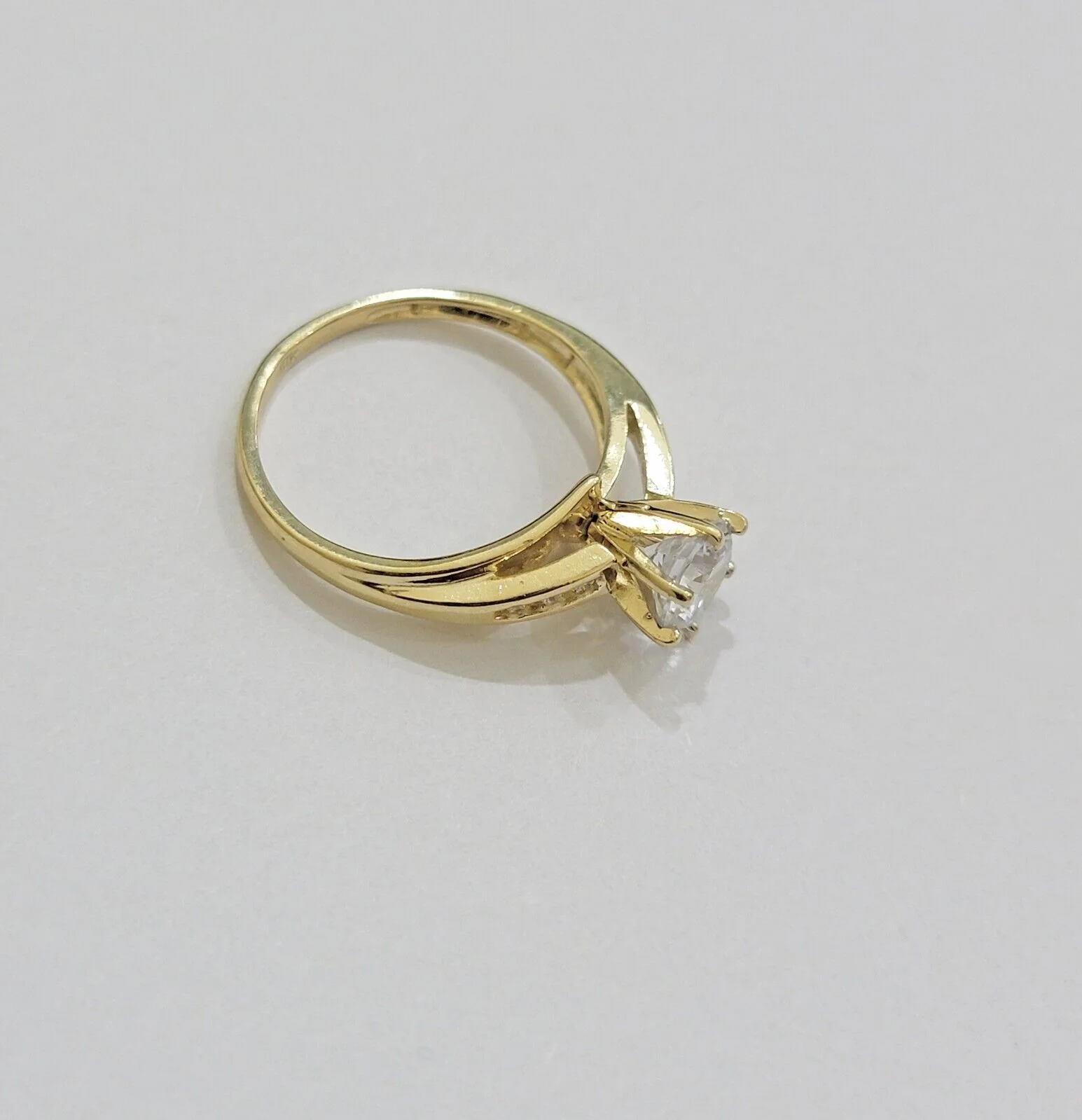 10k Yellow Gold Ring Ladies Wedding Band Real 10kt  Solitaire Engagement Women  Ring Sizes 6,7,8,9,10,11 & 12 - Image 7