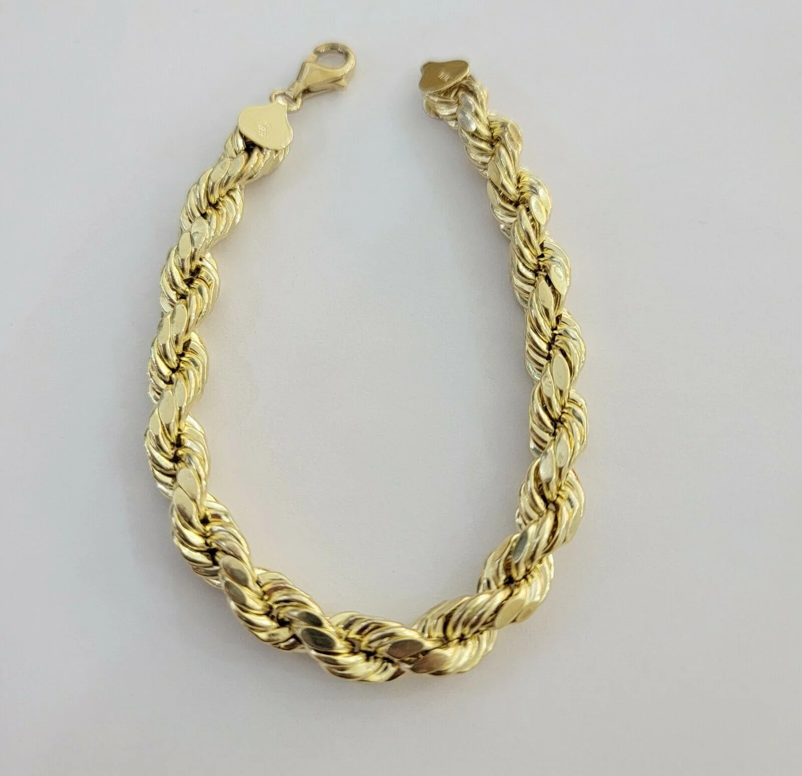 10k Yellow Gold Rope bracelet 7" 7.5" 8" 8.5" 9" Men Women 3mm- 8mm REAL 10 KT - Image 15