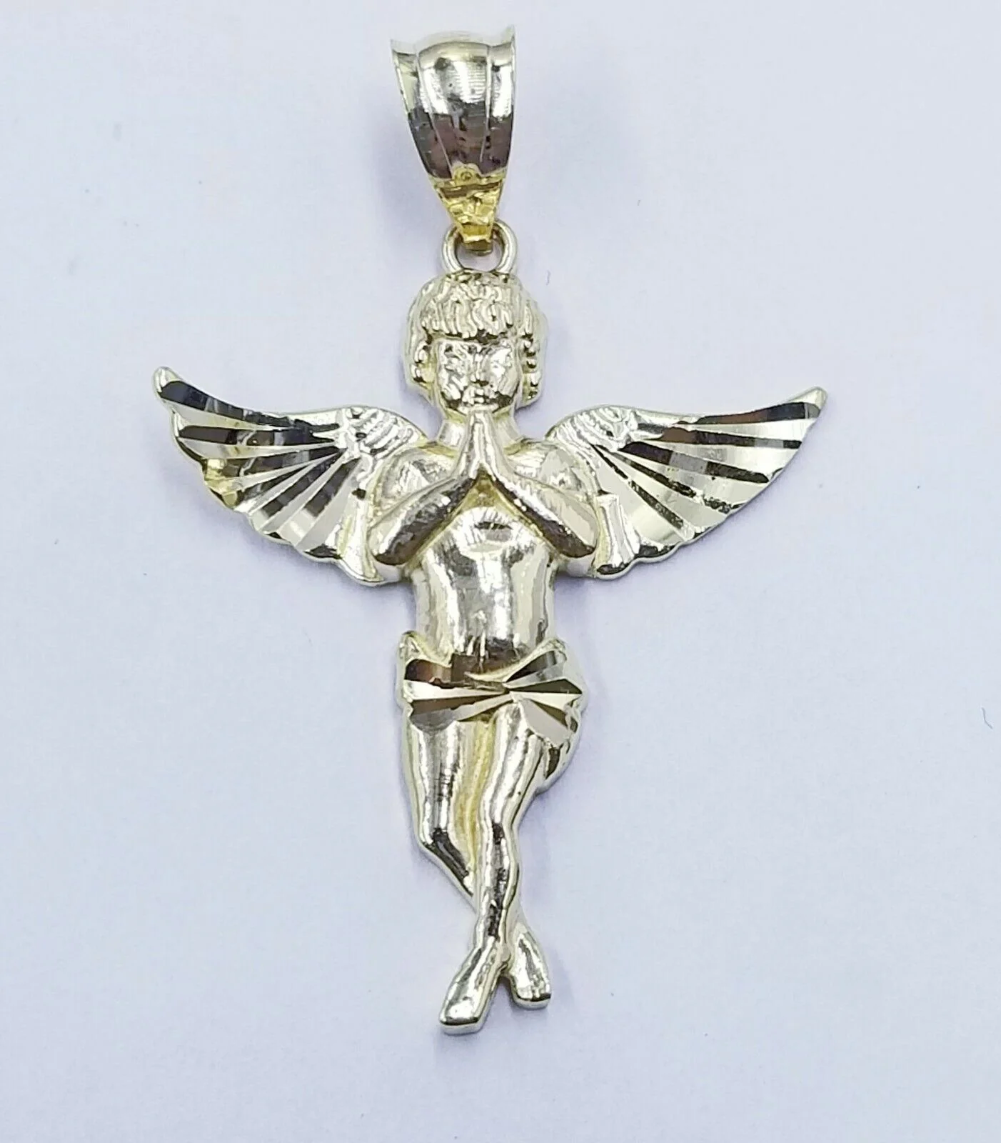 10k Yellow Gold Rope Chain, Angel Charm Pendant Necklace Set 18"- 28" Real 10kt - Image 3