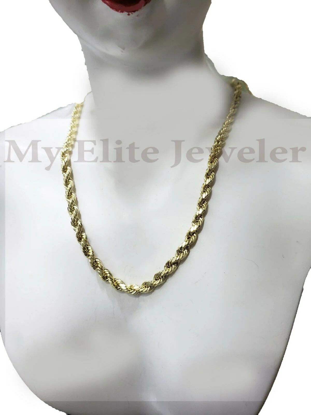 10K Yellow Gold Rope Chain Ladies Necklace 16Inch 3MM For pendant REAL 10KT GOLD - Image 2