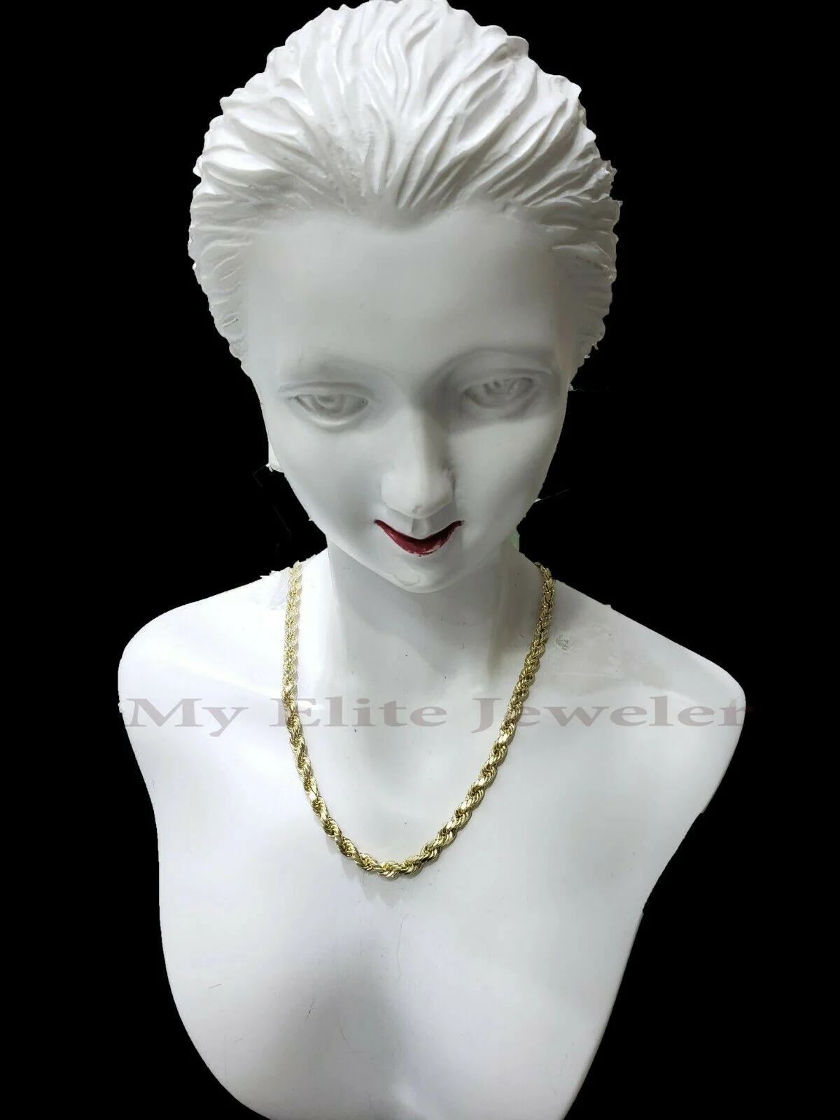 10K Yellow Gold Rope Chain Ladies Necklace 16Inch 3MM For pendant REAL 10KT GOLD - Image 4