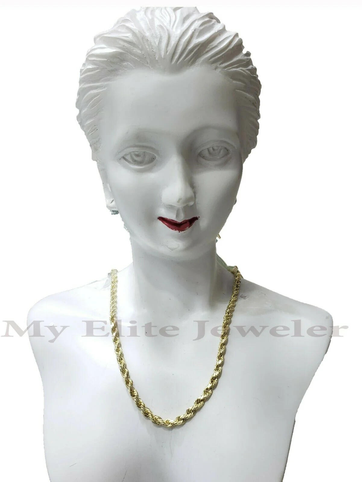 10K Yellow Gold Rope Chain Ladies Necklace 16Inch 3MM For pendant REAL 10KT GOLD - Image 5