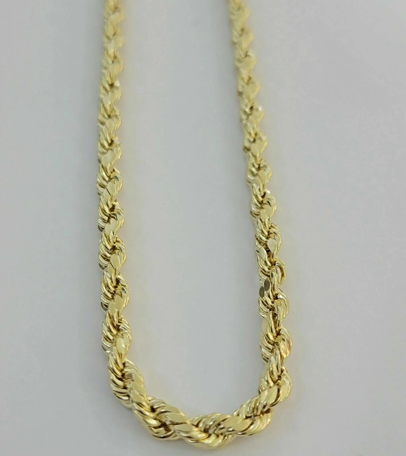 10k Yellow Gold Rope Chain Necklace 18"-30" Men Women 4mm-10mm Real Gold Hollow - Image 10