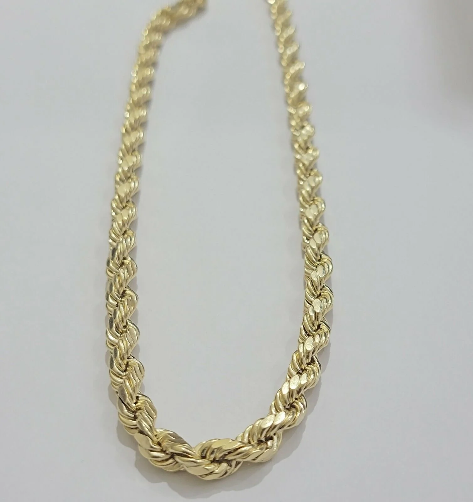 10k Yellow Gold Rope Chain Necklace 18"-30" Men Women 4mm-10mm Real Gold Hollow - Image 14