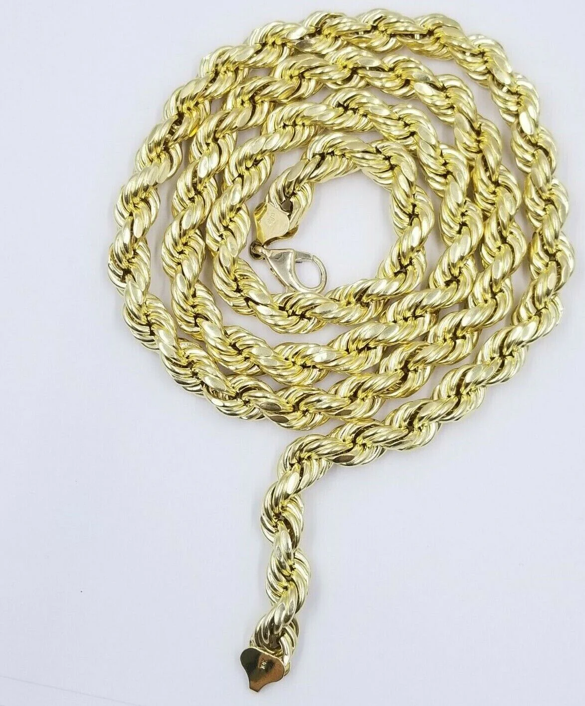 10k Yellow Gold Rope Chain Necklace 18"-30" Men Women 4mm-10mm Real Gold Hollow - Image 16