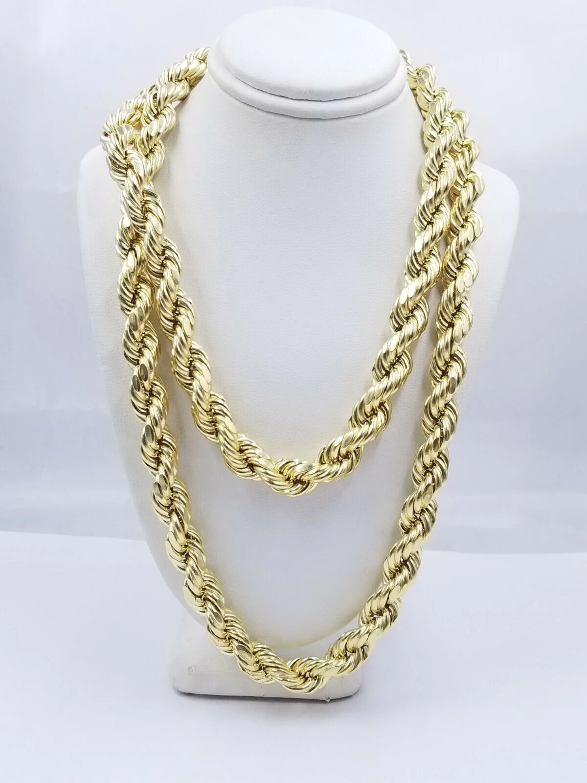 10k Yellow Gold Rope Chain Necklace 18"-30" Men Women 4mm-10mm Real Gold Hollow - Image 20