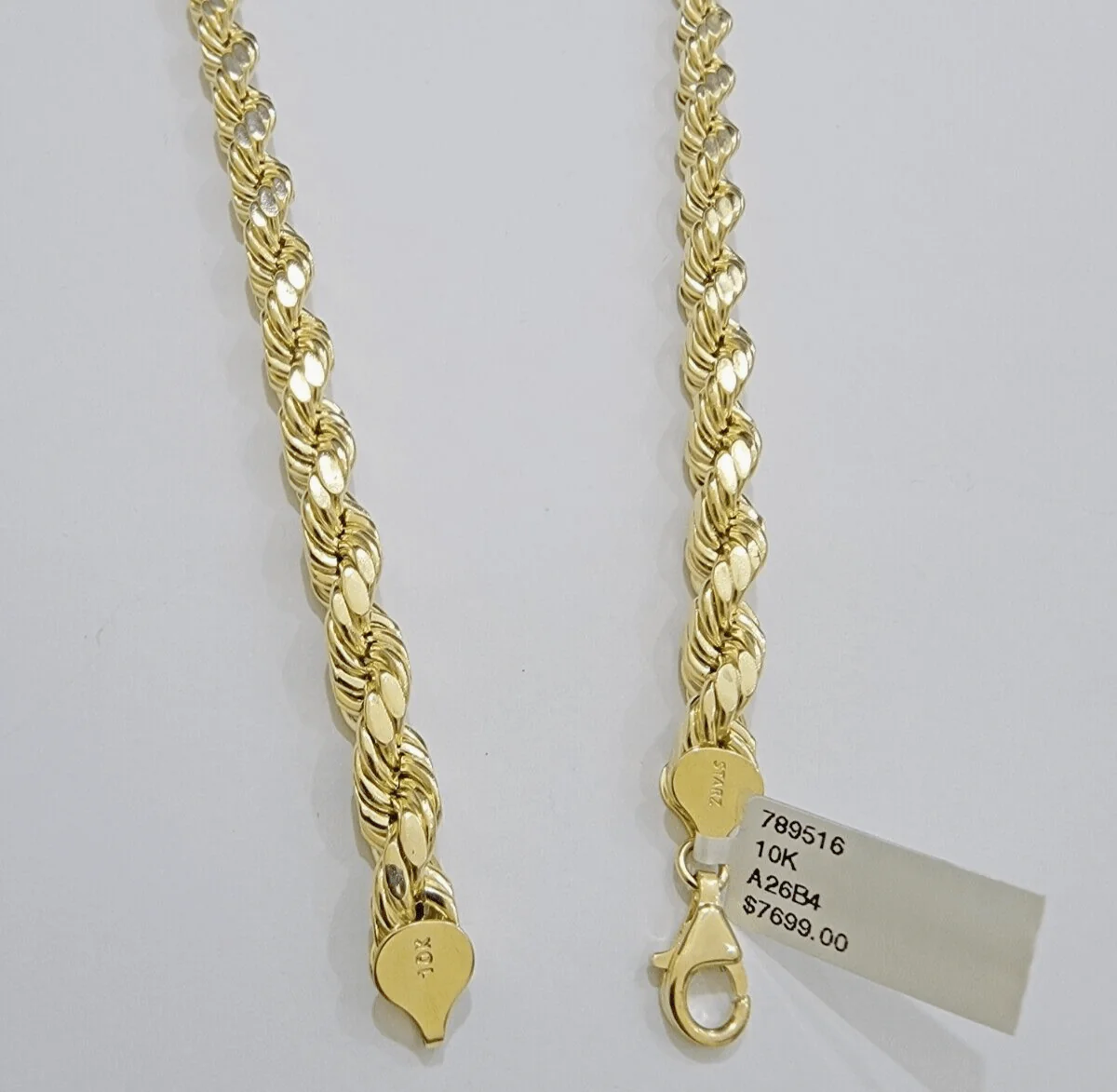 10k Yellow Gold Rope Chain Necklace 22 Inch 8mm Diamond Cuts Men's REAL 10KT - Image 6
