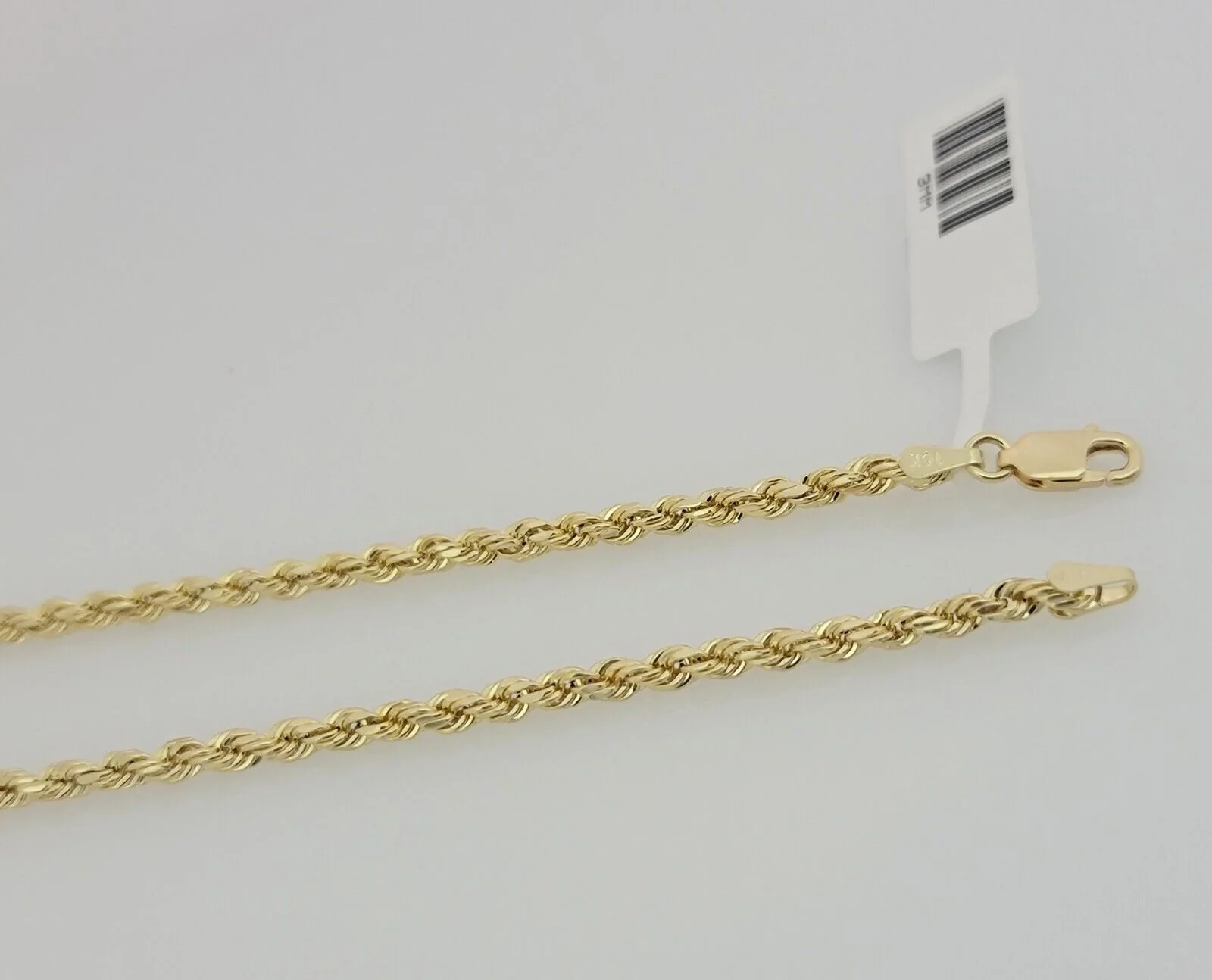 10K Yellow Gold Rope Chain Necklace 3mm 22 Inch REAL 10kt For Men & Women - Image 3