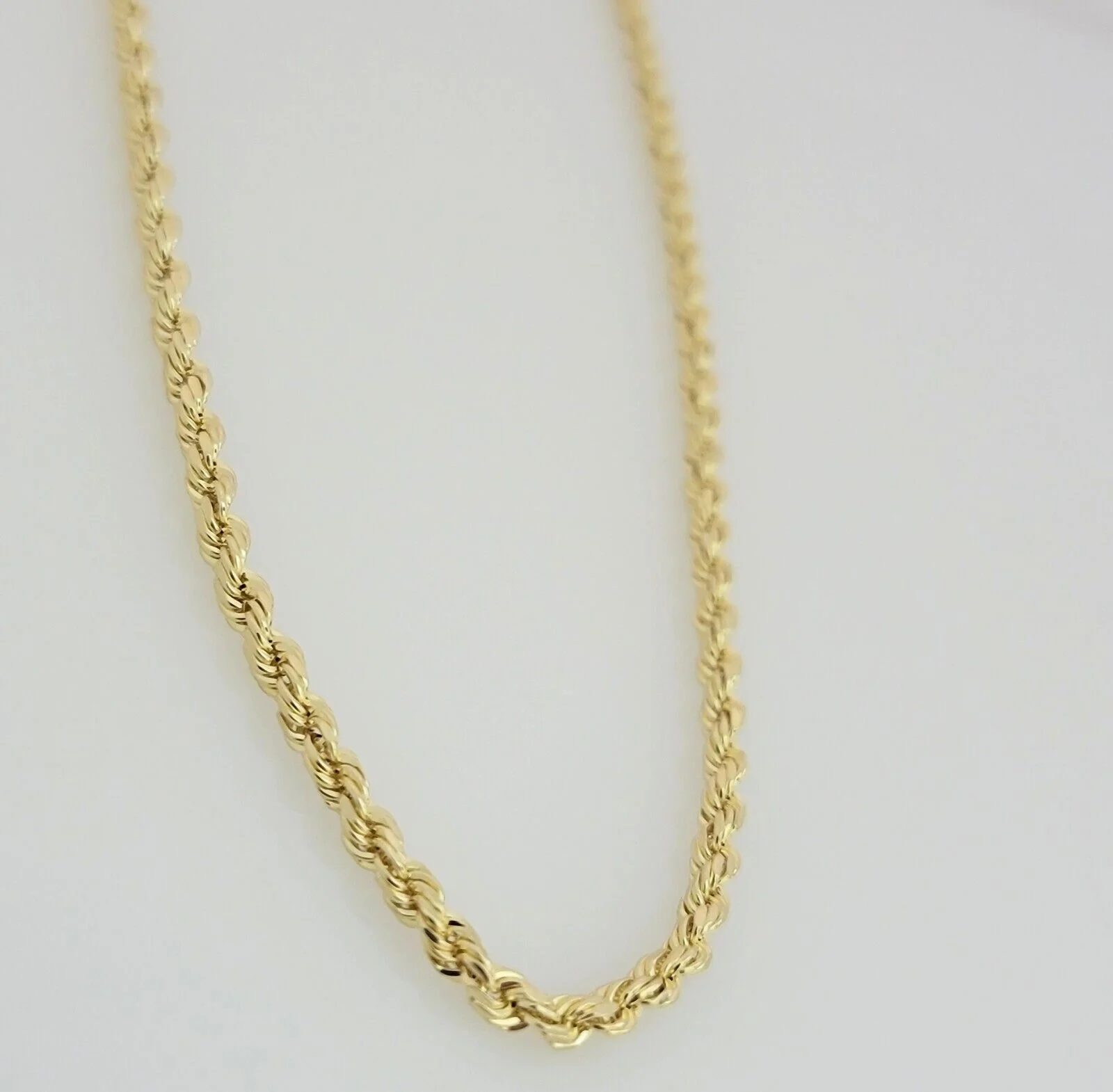 10K Yellow Gold Rope Chain Necklace 3mm 26 Inch REAL 10kt Diamond Cut For Mens - Image 3