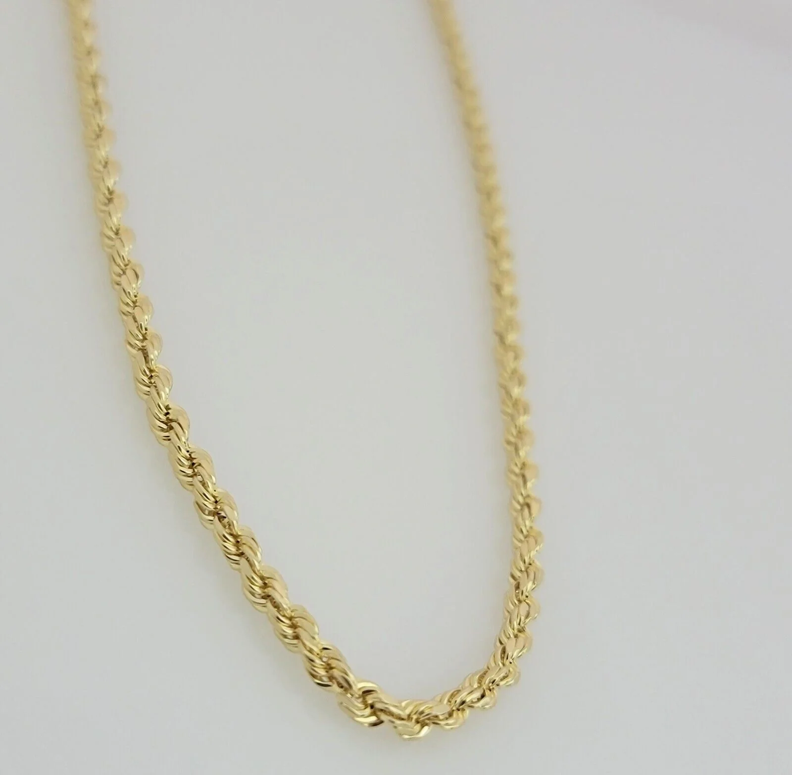 10K Yellow Gold Rope Chain Necklace 3mm 26 Inch REAL 10kt Diamond Cut For Mens - Image 6