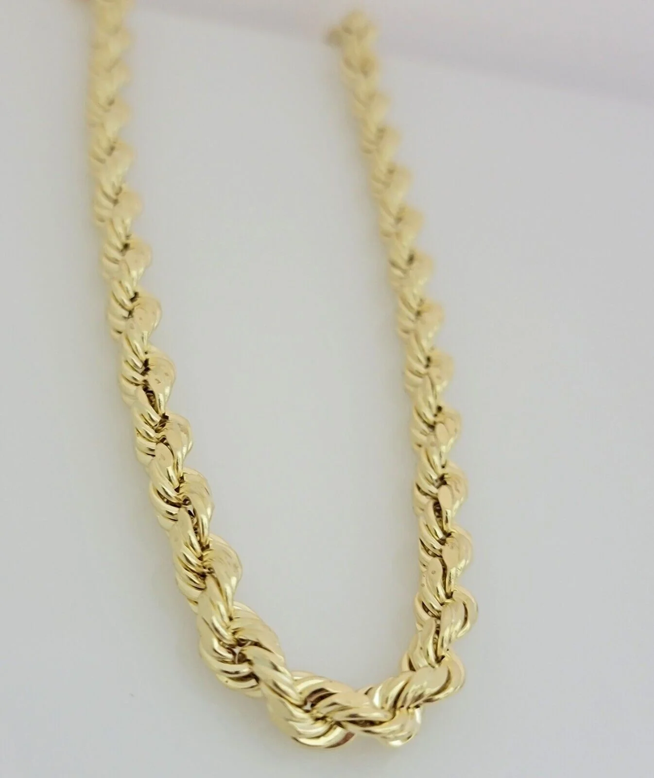 10K Yellow Gold Rope Chain Necklace 7mm 22 Inch REAL 10kt Diamond Cuts For Mens - Image 9