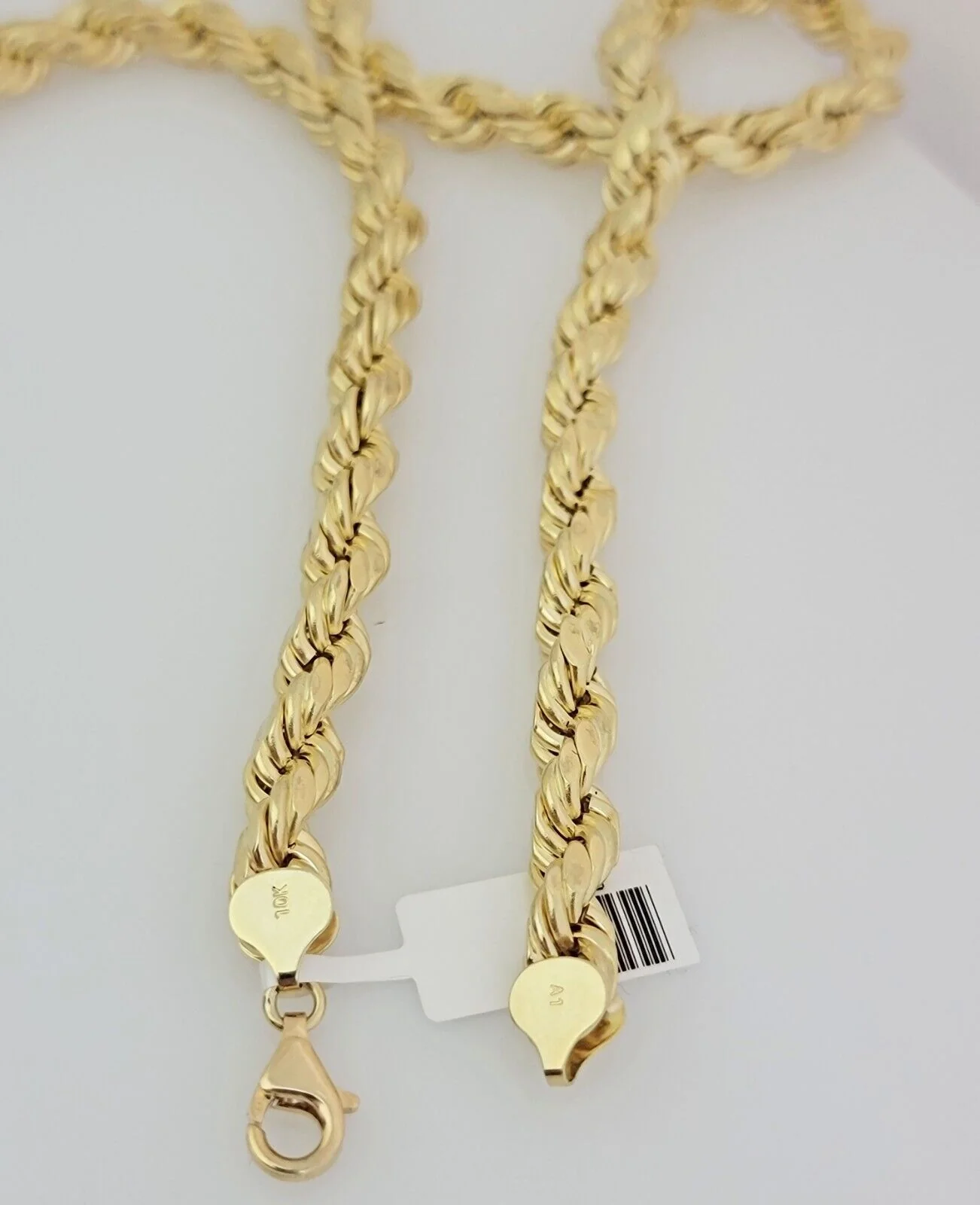 10K Yellow Gold Rope Chain Necklace 8mm 20" 22" 24" 26" 28" 30 Inch REAL 10k Men - Image 3
