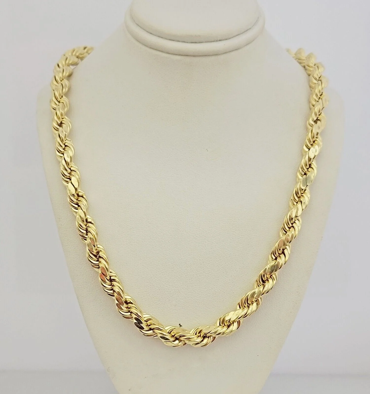 10K Yellow Gold Rope Chain Necklace 8mm 20" 22" 24" 26" 28" 30 Inch REAL 10k Men - Image 5