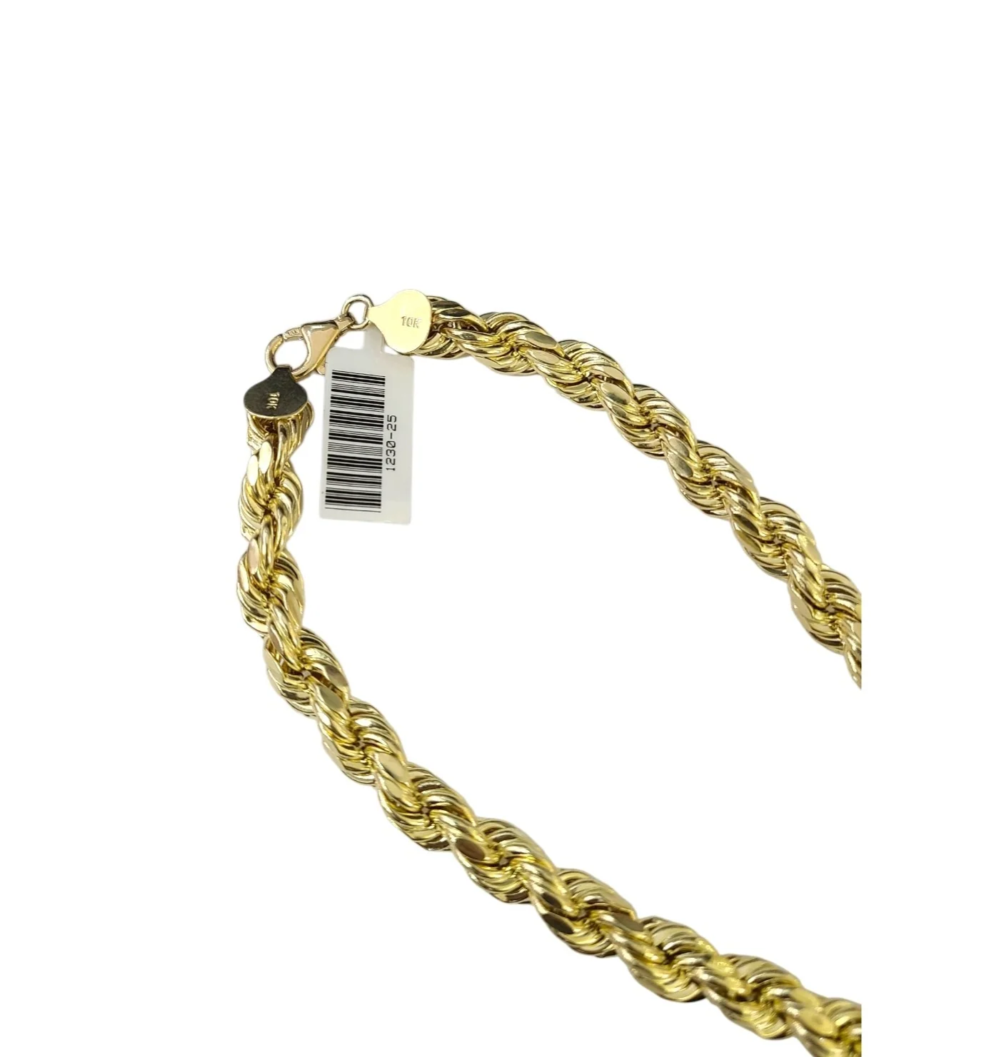 10K Yellow Gold Rope Chain Necklace 8mm 22 Inch REAL 10kt Diamond Cuts Men's - Image 5