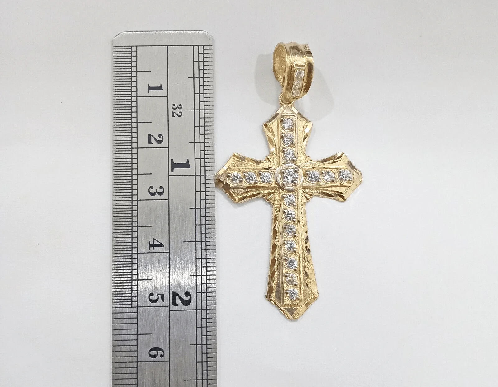10k Yellow Gold Rope Chain Necklace Cross Charm Pendant Set 24" 5mm, REAL 10kt - Image 4