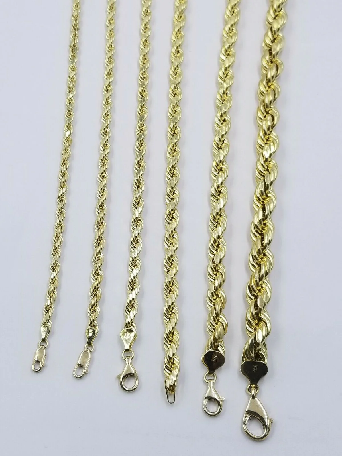 10k Yellow Gold Rope Chain Necklace Men Women 18"-30 Inch 2 3mm 4mm 5mm 6mm REAL - Image 5