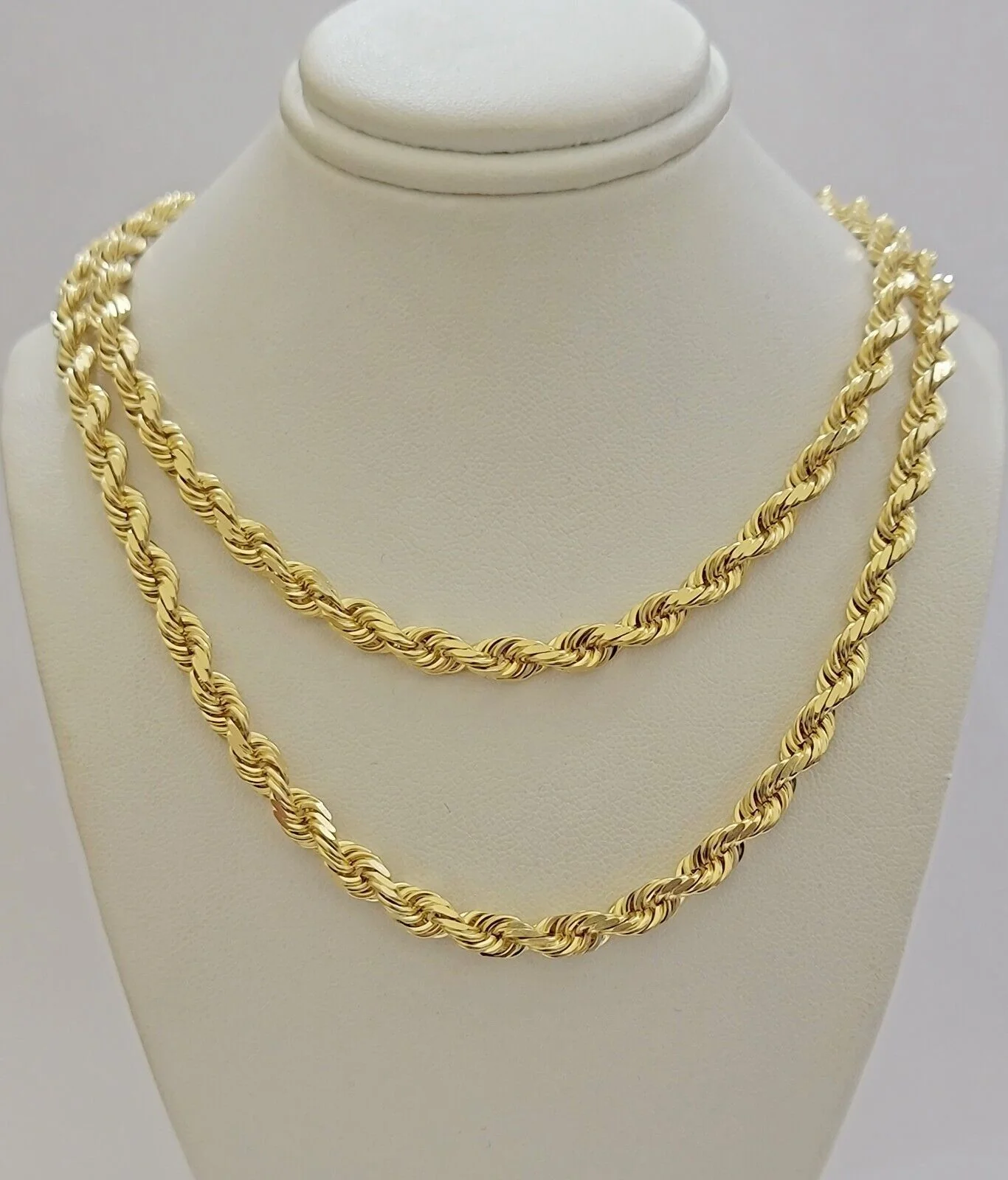10k Yellow Gold Rope Chain Solid Necklace 6mm 20" Choker Length For Women Men - Image 5