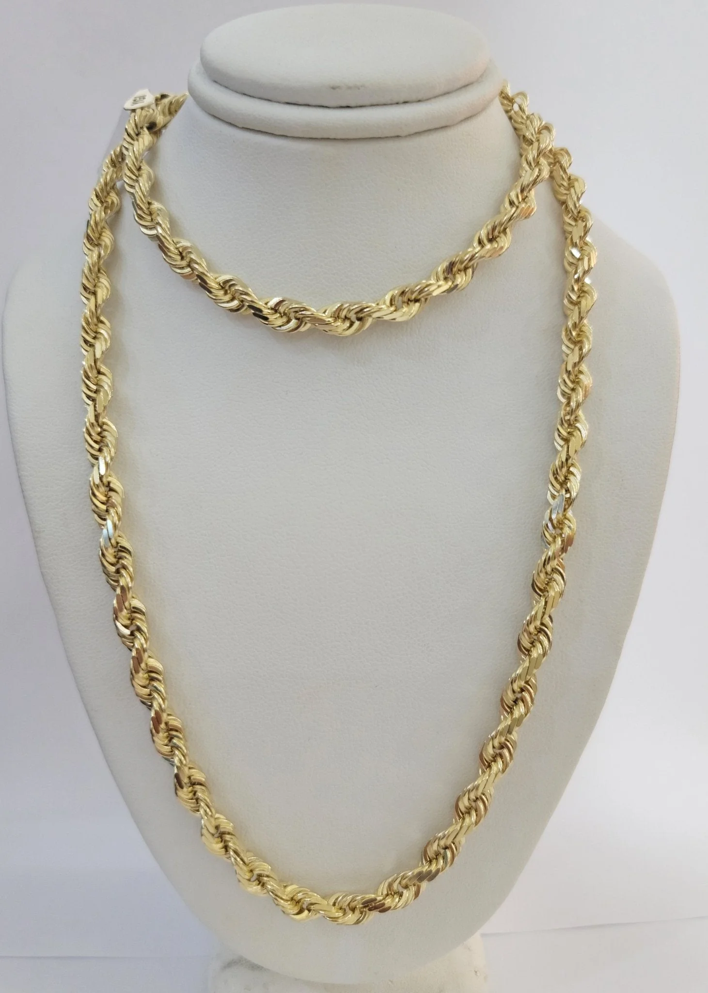 10k Yellow Gold Rope Chain Solid Necklace 6mm 20" Choker Length For Women Men - Image 7