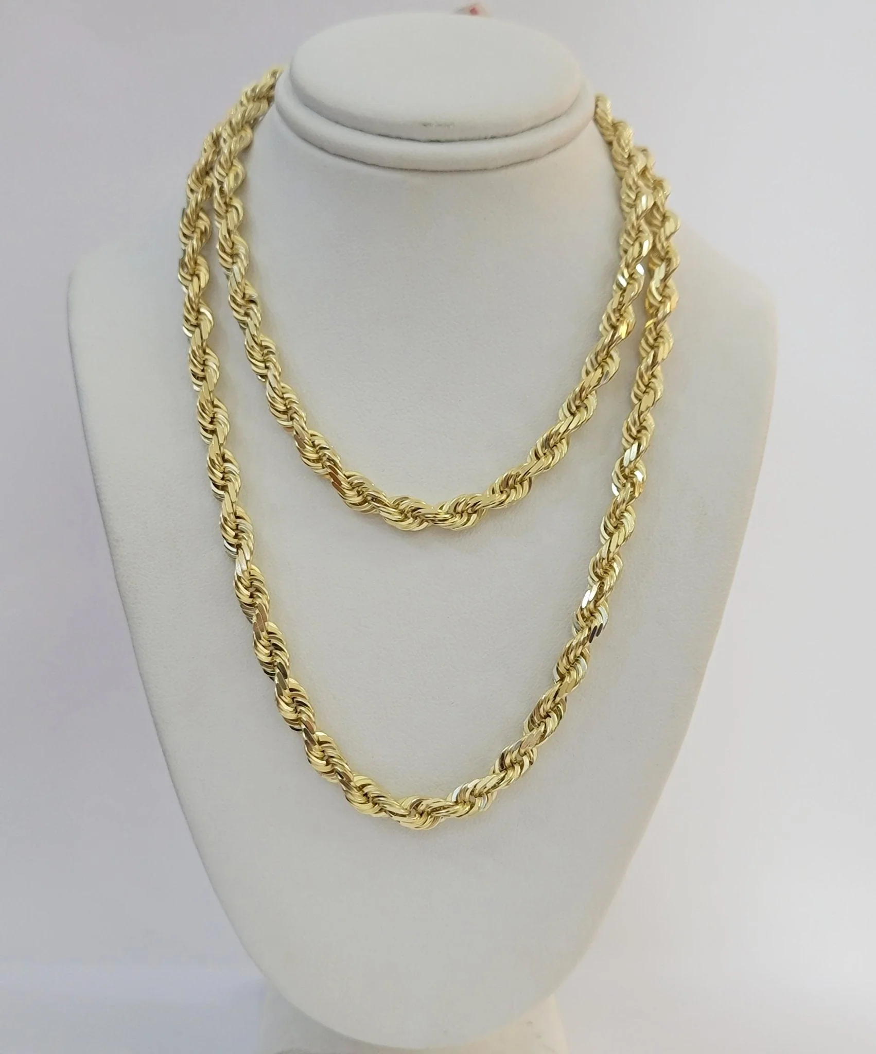 10k Yellow Gold Rope Chain Solid Necklace 6mm 24" Inch Real 10kt For Men Women