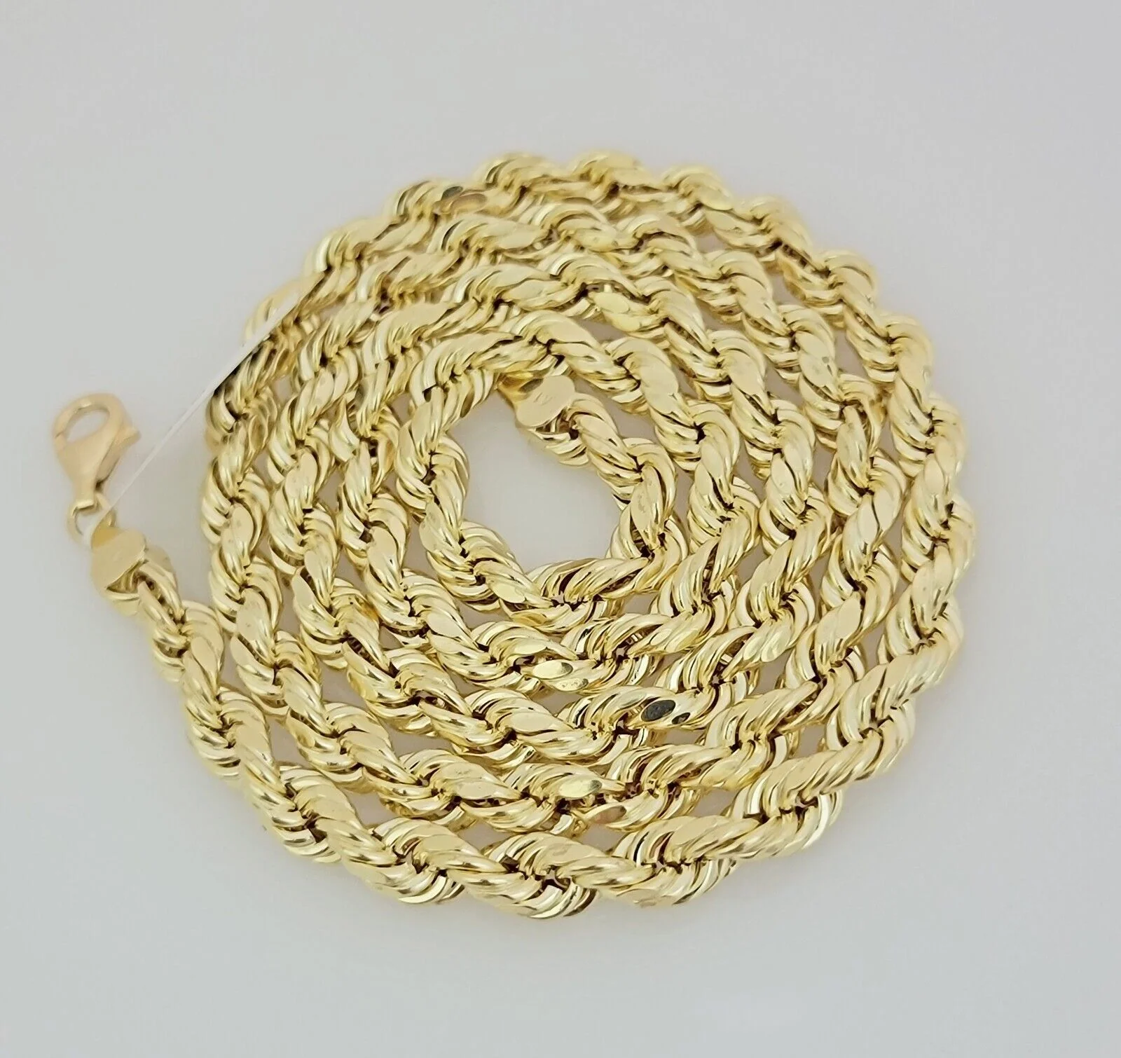 10k Yellow Gold Rope Necklace Chain 7mm 20" 22" 24" 26" 28" 30 Inch REAL 10k Men - Image 4