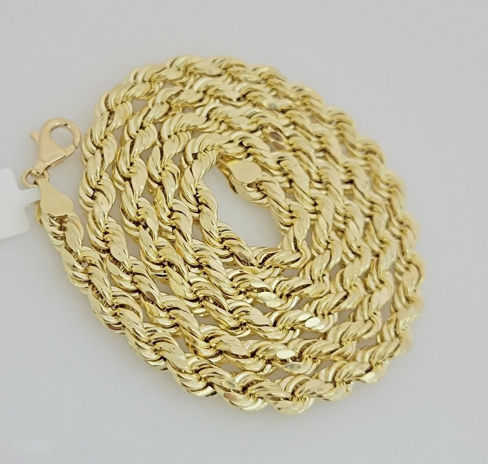 10k Yellow Gold Rope Necklace Chain 7mm 20" 22" 24" 26" 28" 30 Inch REAL 10k Men - Image 8