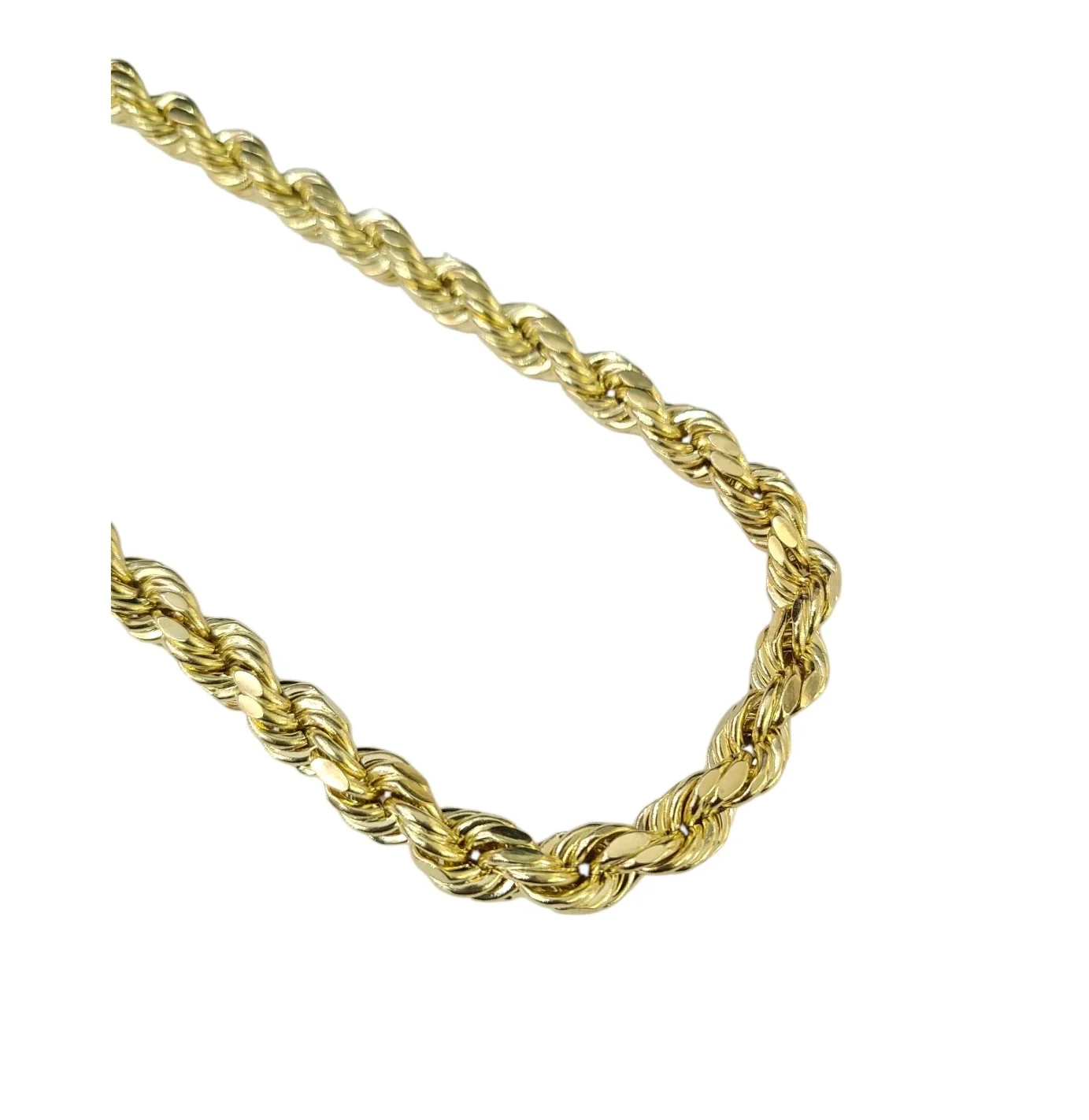 10k Yellow Gold Rope Necklace Chain 8mm 20-30 Inch Diamond Cuts Men's 10kt - Image 6